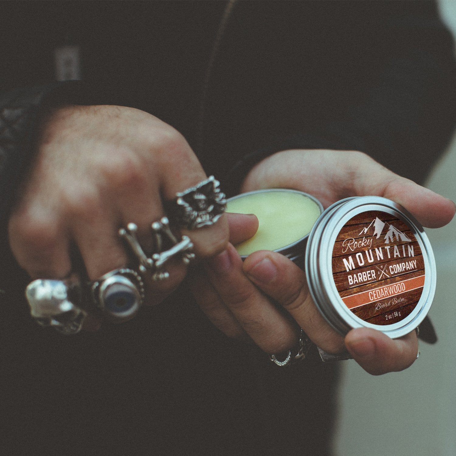 Beard Balm - Rocky Mountain Barber - 100% Natural - Premium Wax Blend With Cedarwood Scent, Nutrient Rich Bees Wax, Jojoba, Tea