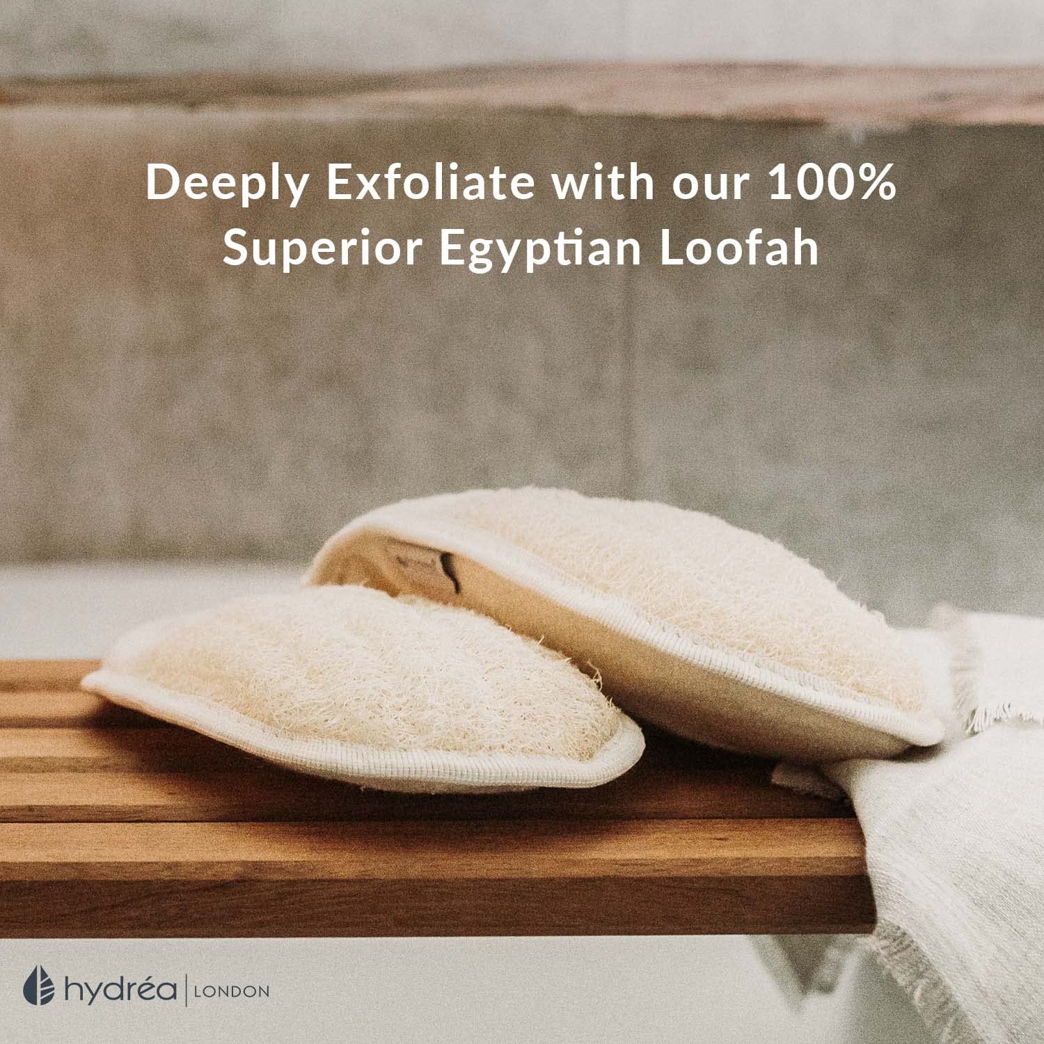 Hydrea London Exfoliating Glove - Organic Egyptian Shower Loofah & Dual-Sided Face Mitt Exfoliator - Body Scrubber For Men & Wom