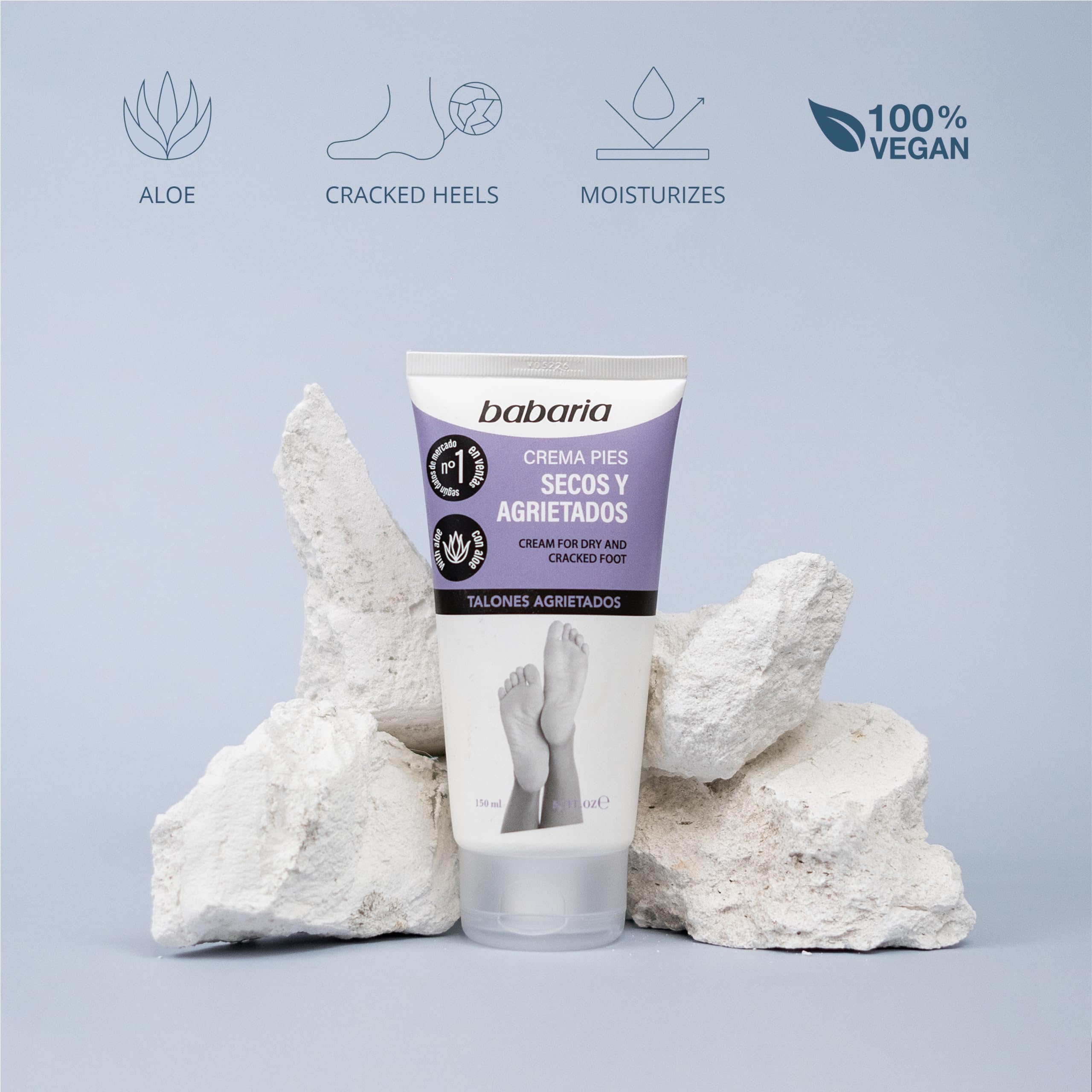 Babaria Dry Feet Cream - Absorbs Quickly To Instantly Soothe And Smooth - Deepest Hydrating Effect - Infused With Aloe Vera, Swe