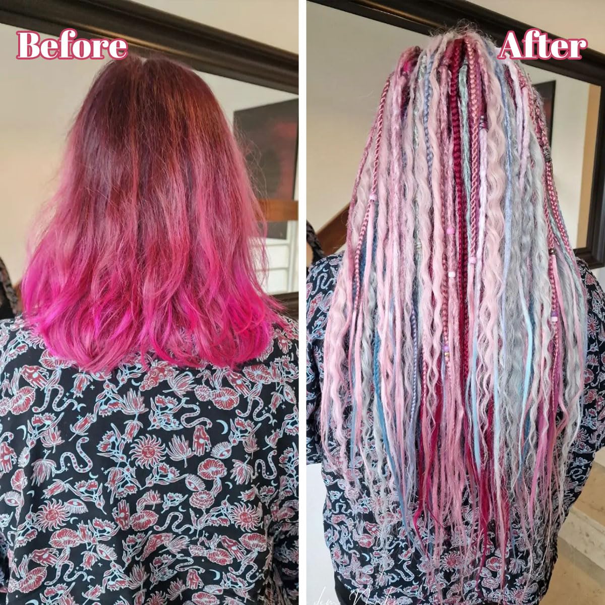 Kraler 24 Inch Mixed Se Dreadlock Extensions Sets, 3 In 1 20 Strands Synthetic Single Ended Dreads Extensions, Ombre Brown Hippi