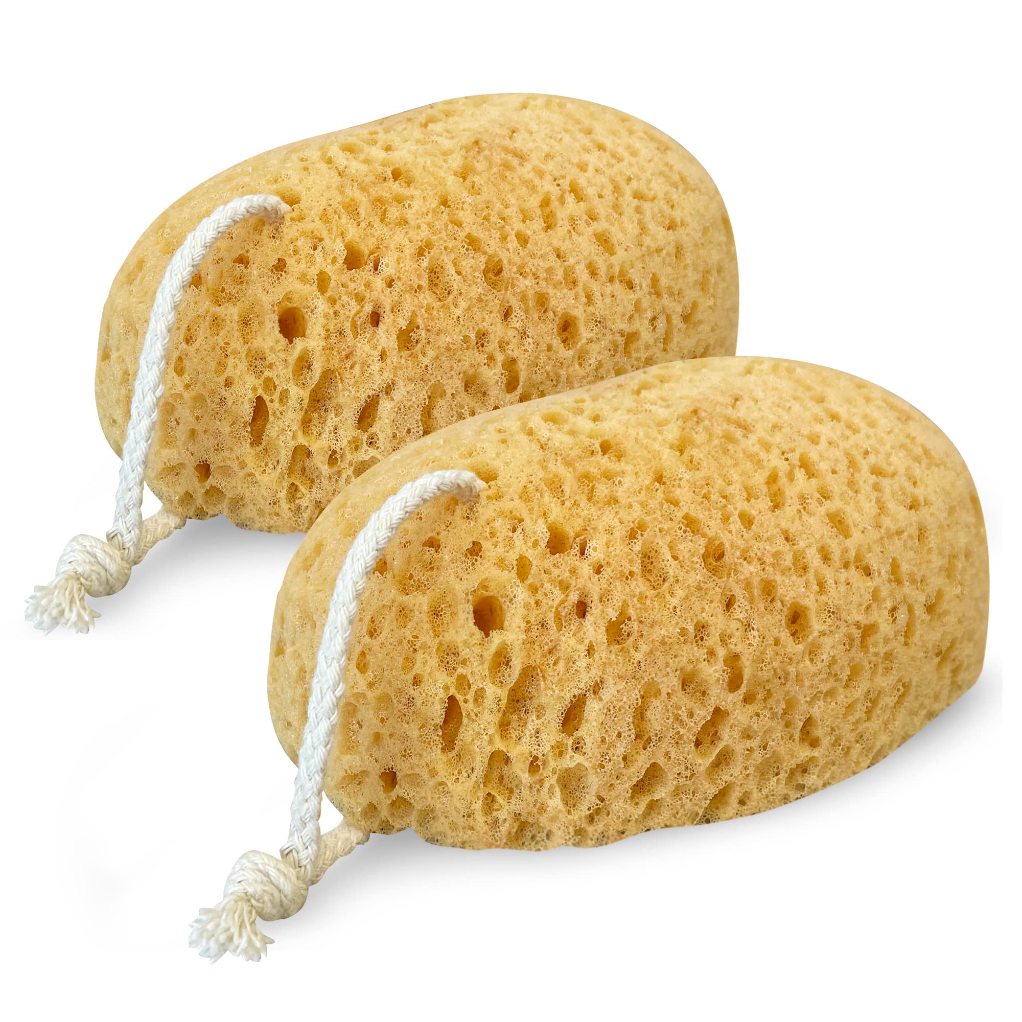 Mainbasics Bath Sponge, Exfoliating Body Sponge Large & Soft Shower Sponge, Foam Loofah - 2 Pack