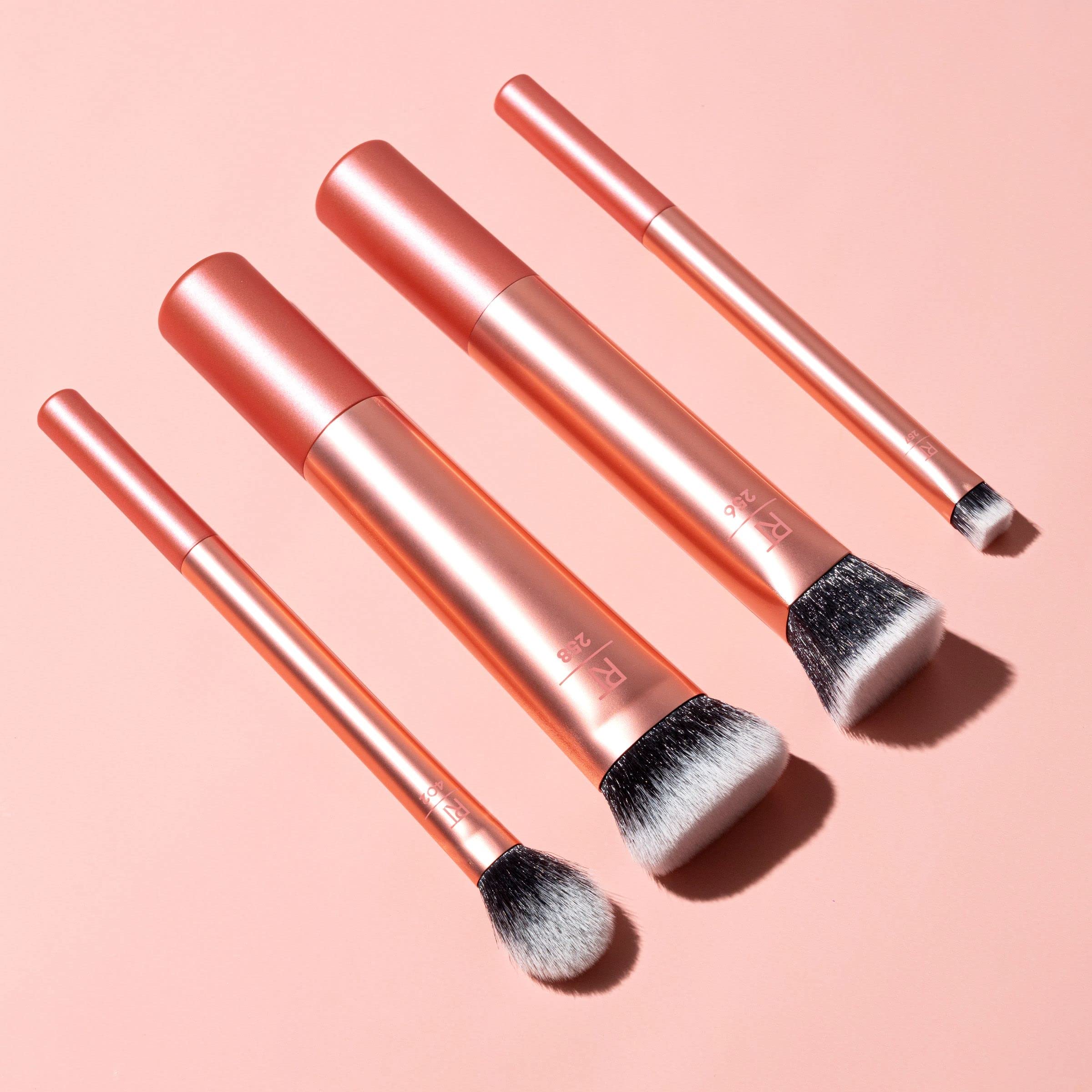 Real Techniques Face Base Makeup Brush Set, For Concealer, Foundation, & Contour, Works With Liquid, Cream & Powder Products, Fo