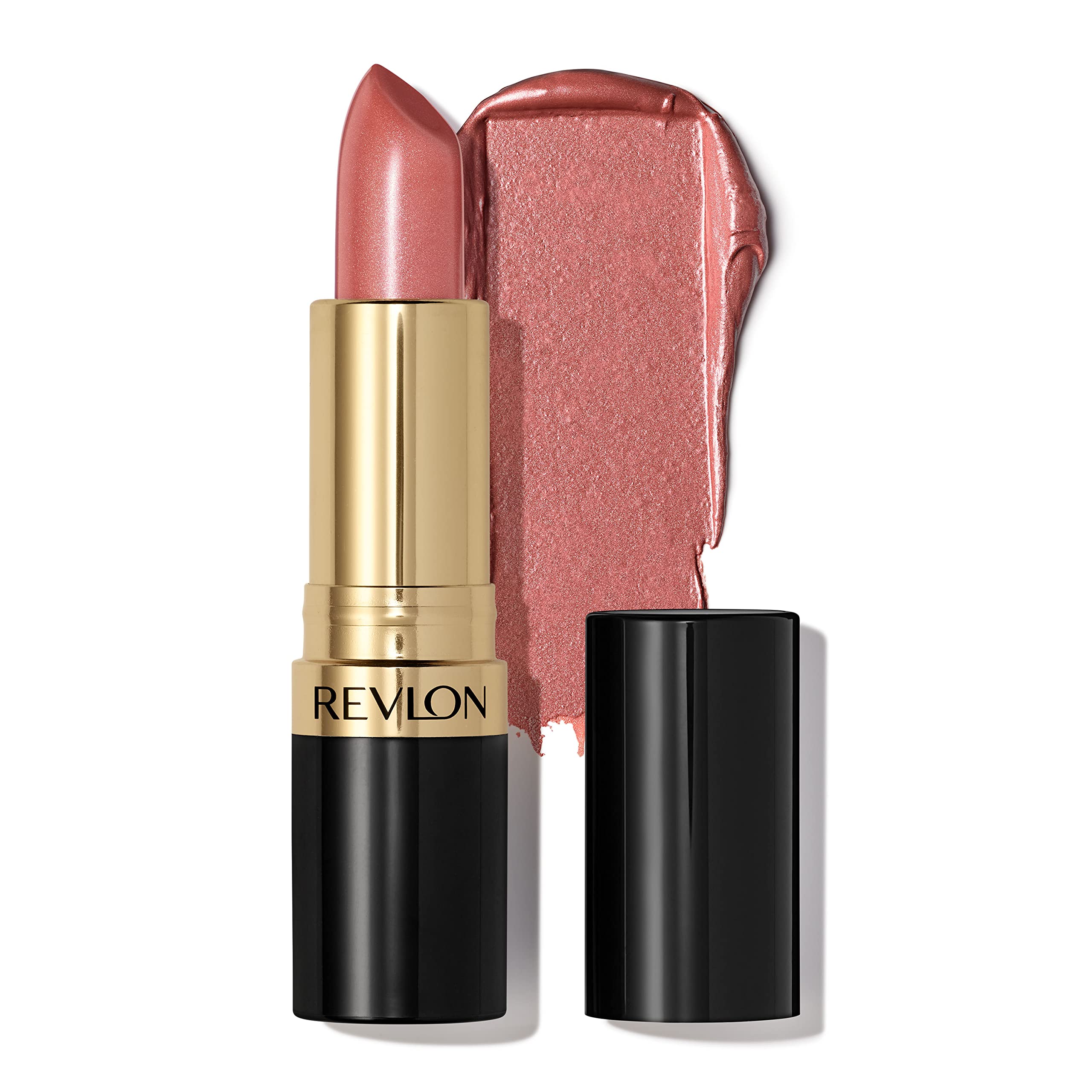 Revlon Lipstick, Super Lustrous Lipstick, Creamy Formula For Soft, Fuller-Looking Lips, Moisturized Feel, 619 Rose & Shine, 0.15