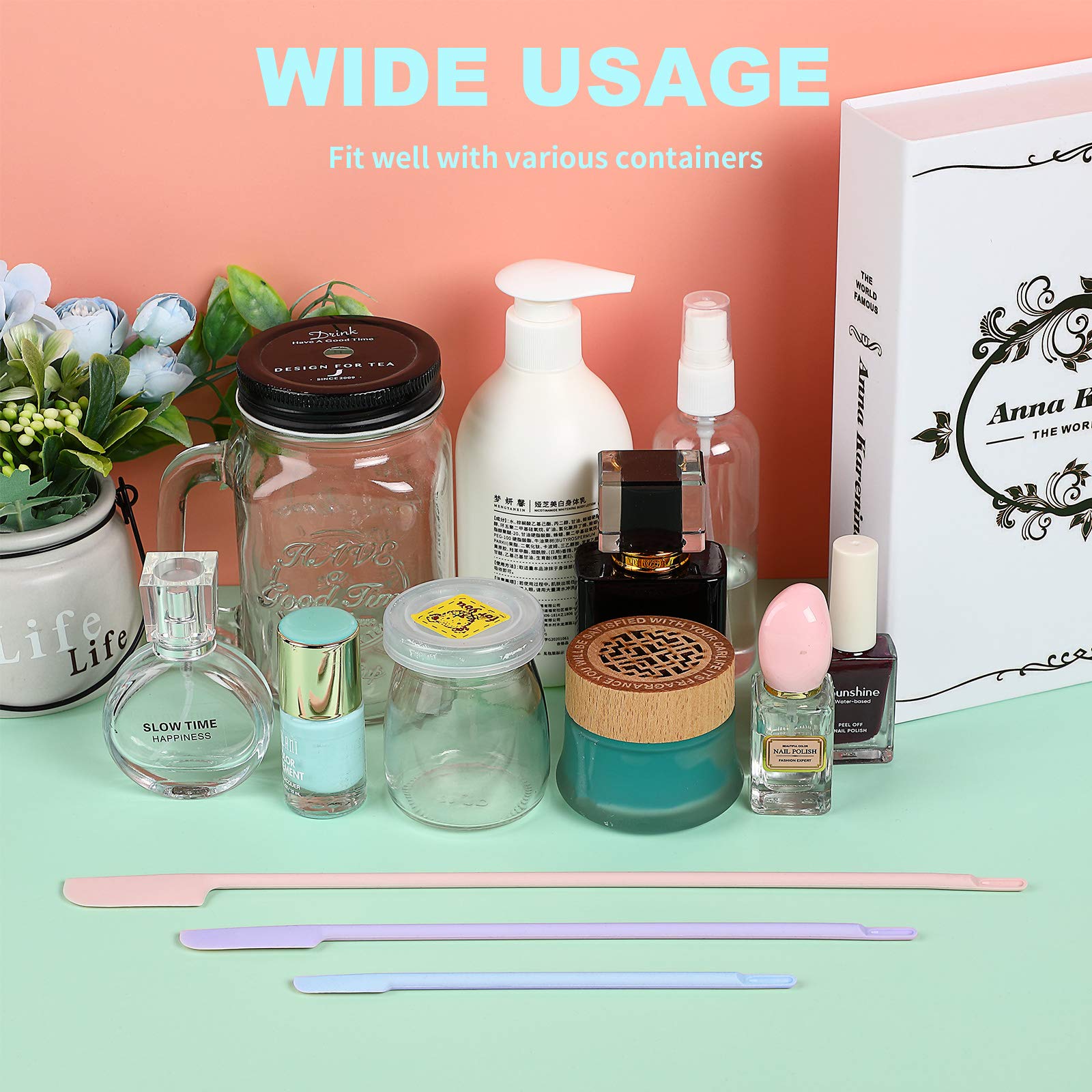 9 Pieces 3 Sizes Silicone Spatula for Beauty and Kitchen Silicone Makeup Spatula Silicone Bottle Scraper Spatula Lotion Spatula