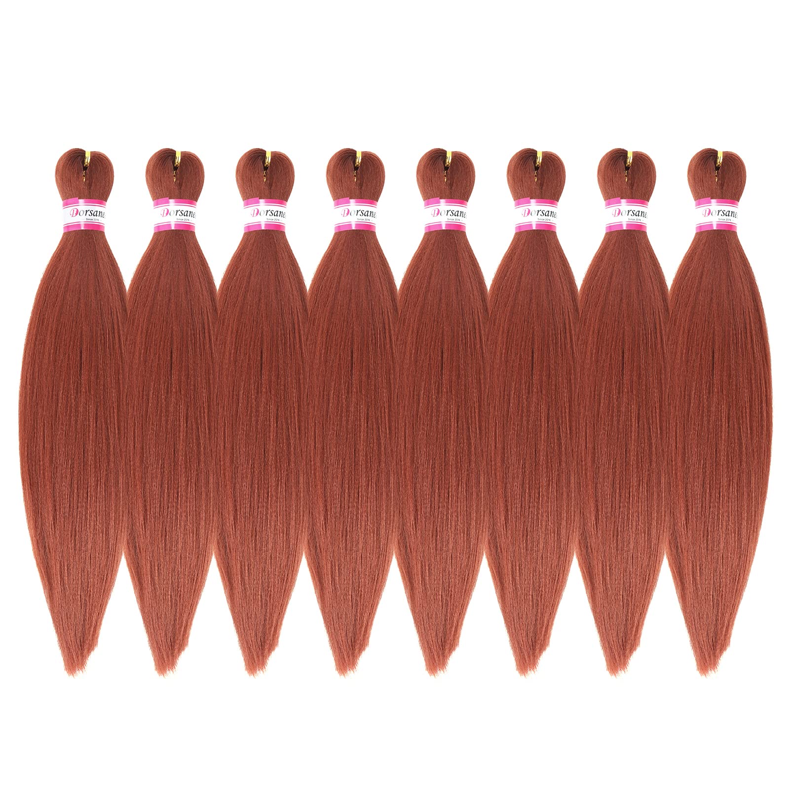 Ginger Braiding Hair Pre Stretched 16 Inch 8 Packs Braiding Hair Extensions For Crochet Box Braids Twists Locs Hair Itch Free So