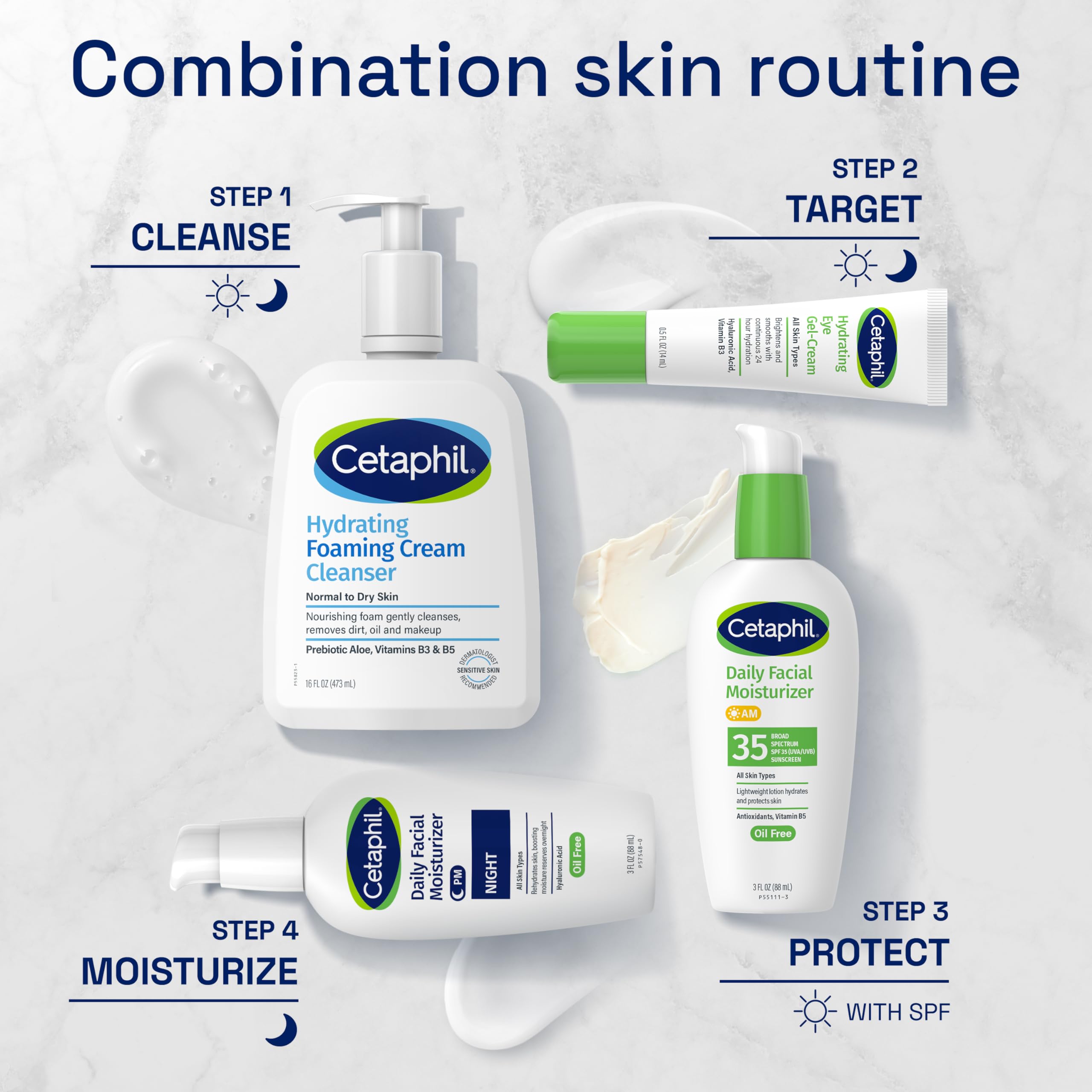 Cetaphil Cream To Foam Face Wash, Hydrating Foaming Cream Cleanser, 8 Oz, For Normal To Dry, Sensitive Skin, With Soothing Prebi