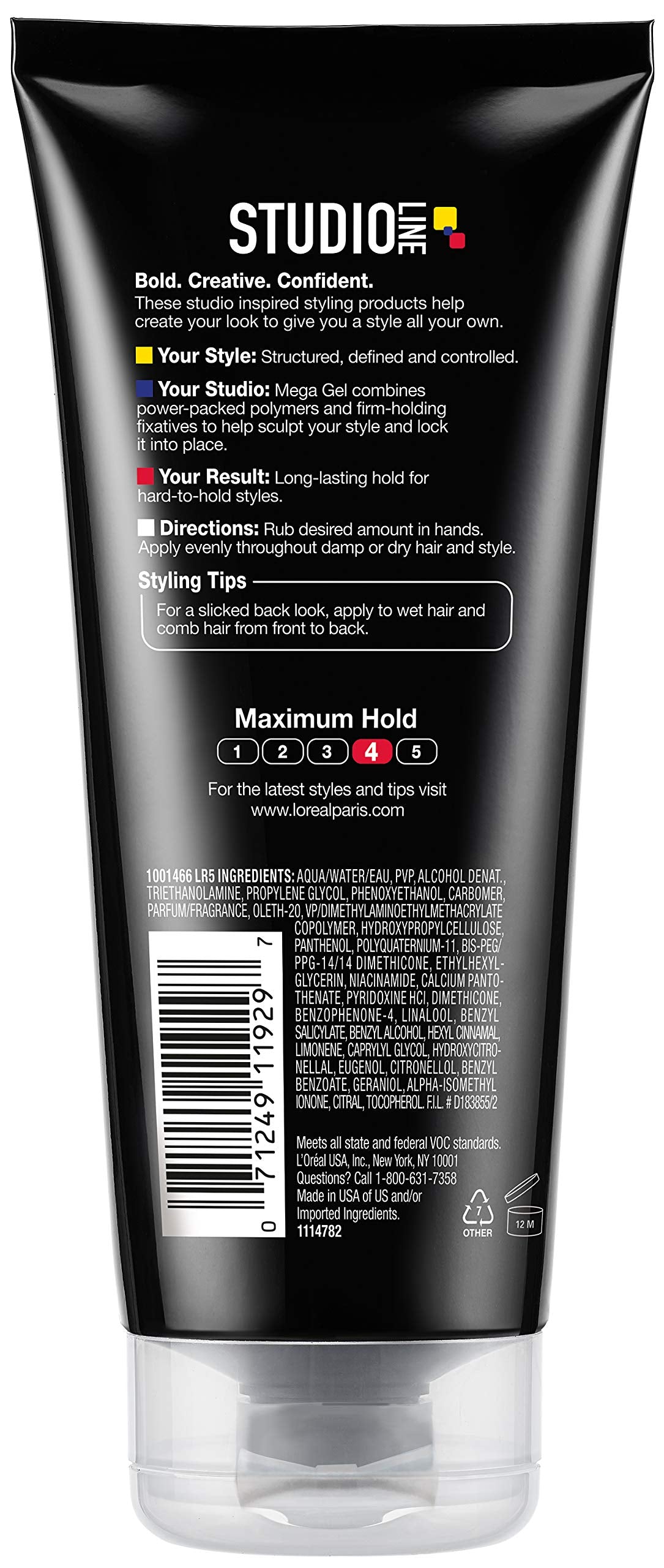 L'Or  al Paris Studio Line Head Lock Mega Gel - Extreme Hold, 6.8 fl. oz.
