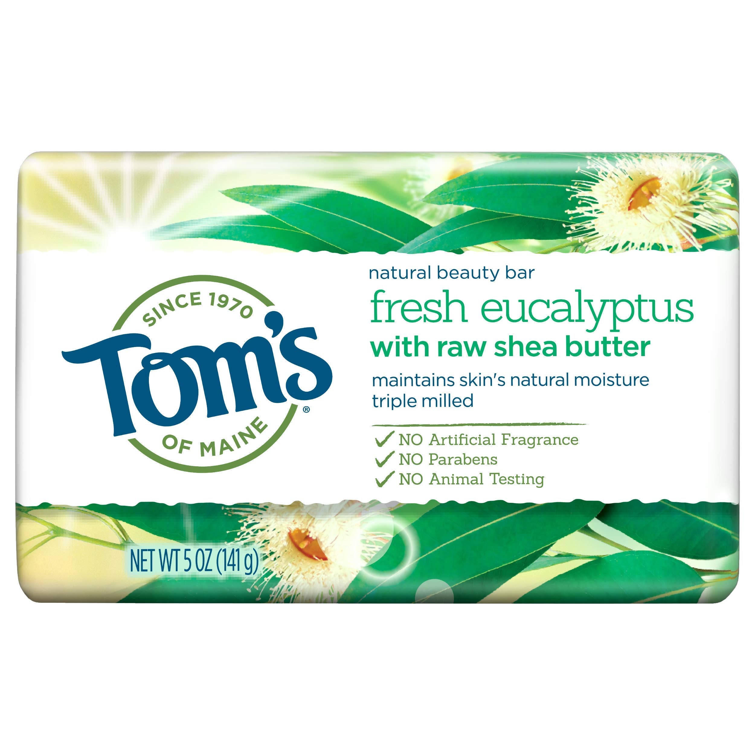 Tom's of Maine Natural Beauty Bar, Bar Soap, Natural Soap, Fresh Eucalyptus, 5 Ounce
