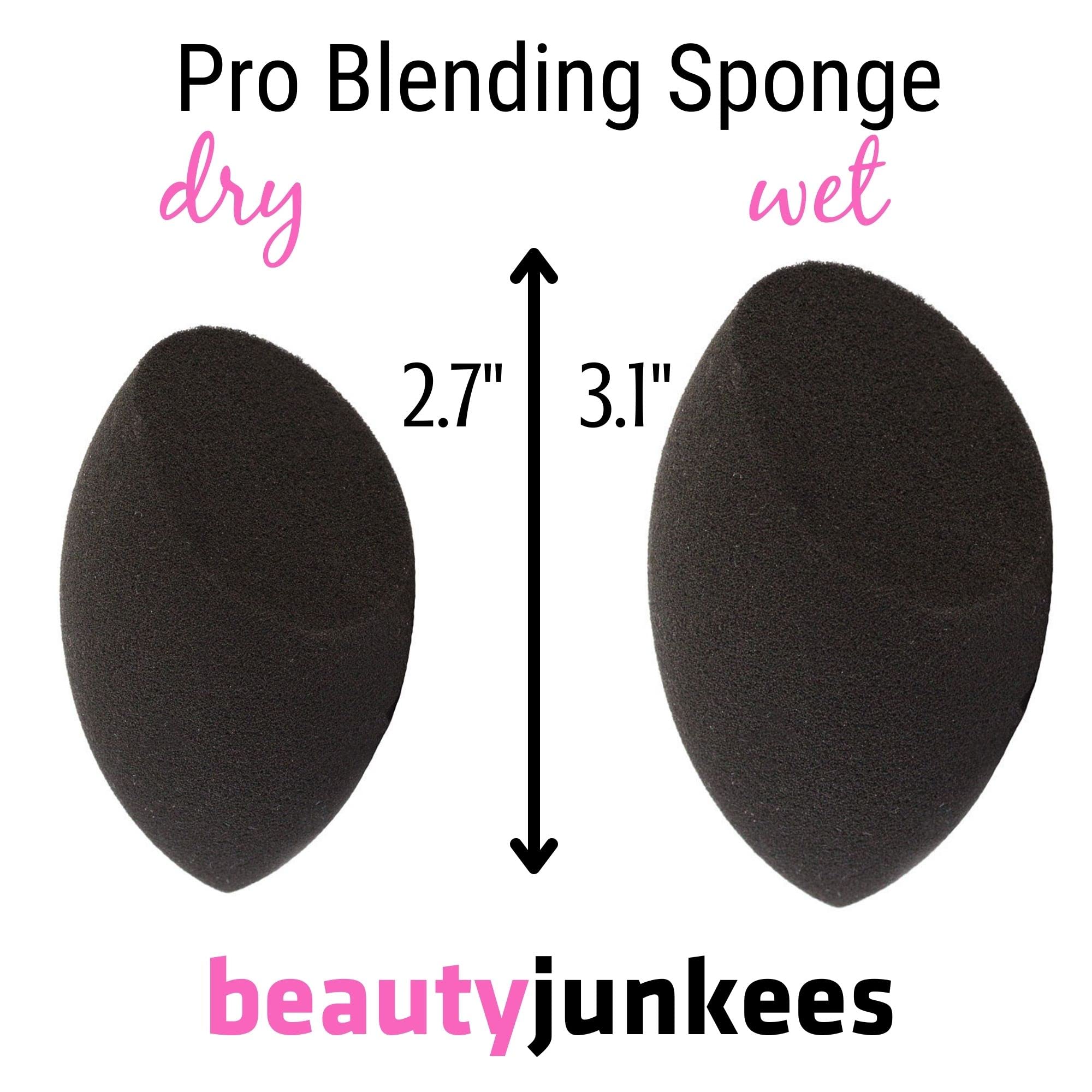 Beauty Junkees Makeup Sponge Blender - Black Contour Makeup Blender Sponge, Liquid Cream Powder Foundation Blending Sponges, Mak