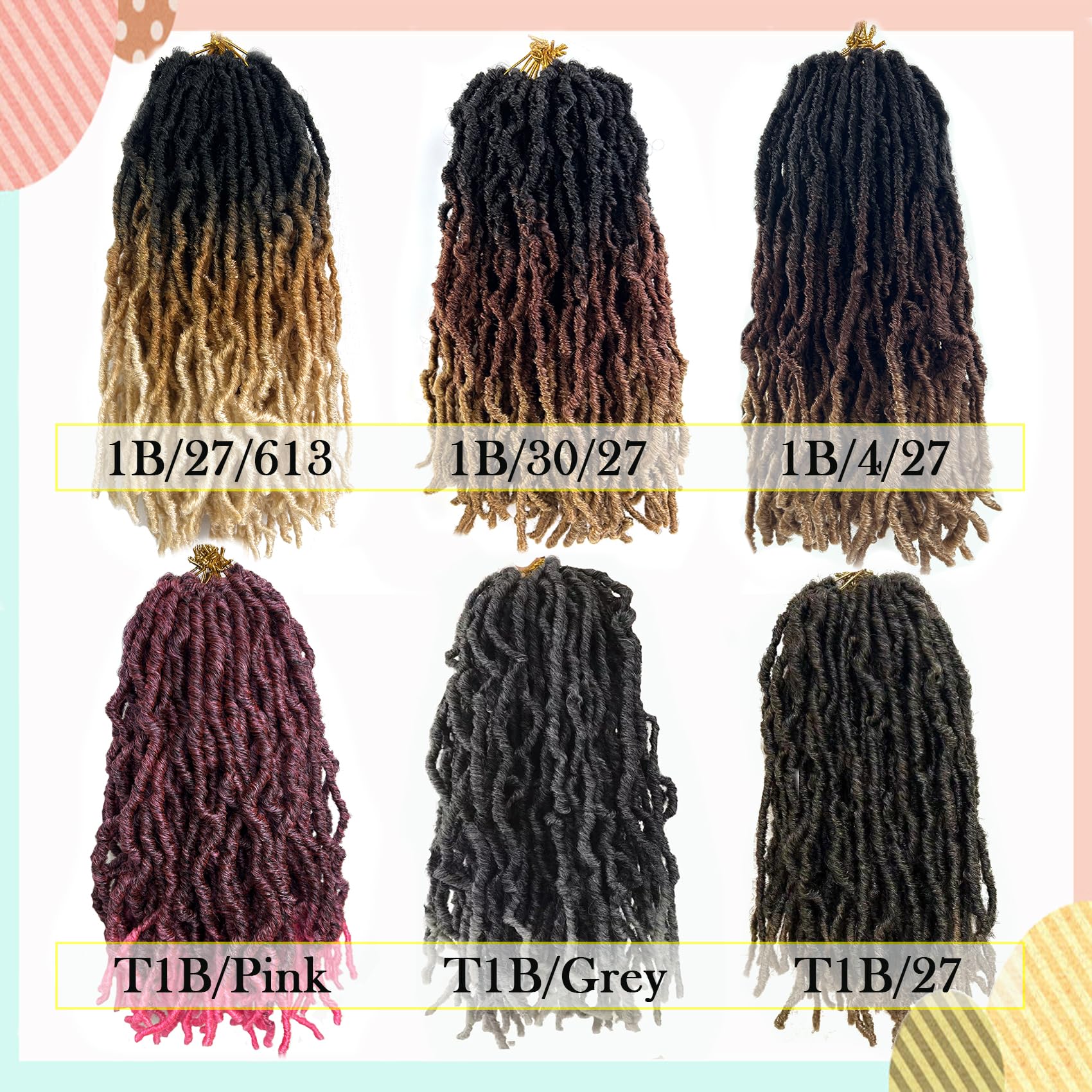 Ombre Soft Faux Locs Crochet Hair 14 Inch New Soft Locs 8 Packs Pre-Looped Crochet Braids Short Soft Goddess Locs Curly Wavy Cro