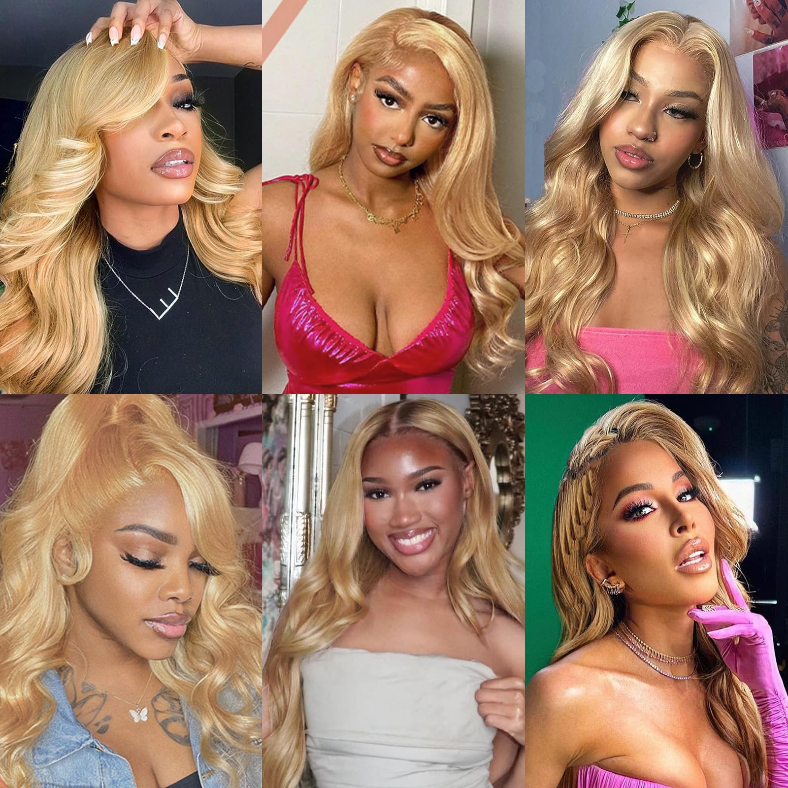 Lotulo Honey Blonde Lace Front Wig Human Hair 180% Density Body Wave Honey Blonde Wig Human Hair 13X4 Blonde Wig Human Hair #27