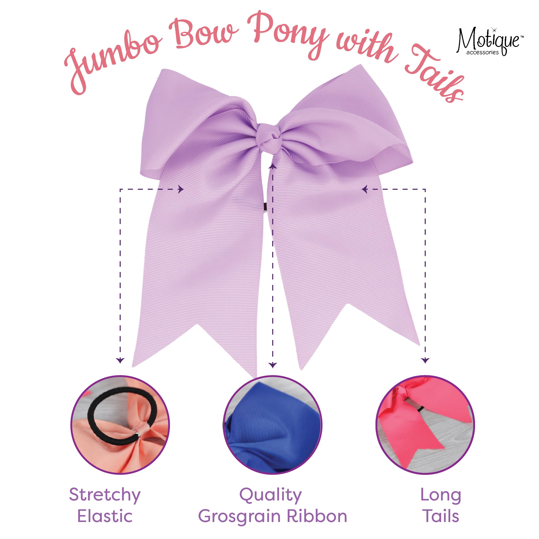 Black Jumbo Bow Pony With Tails