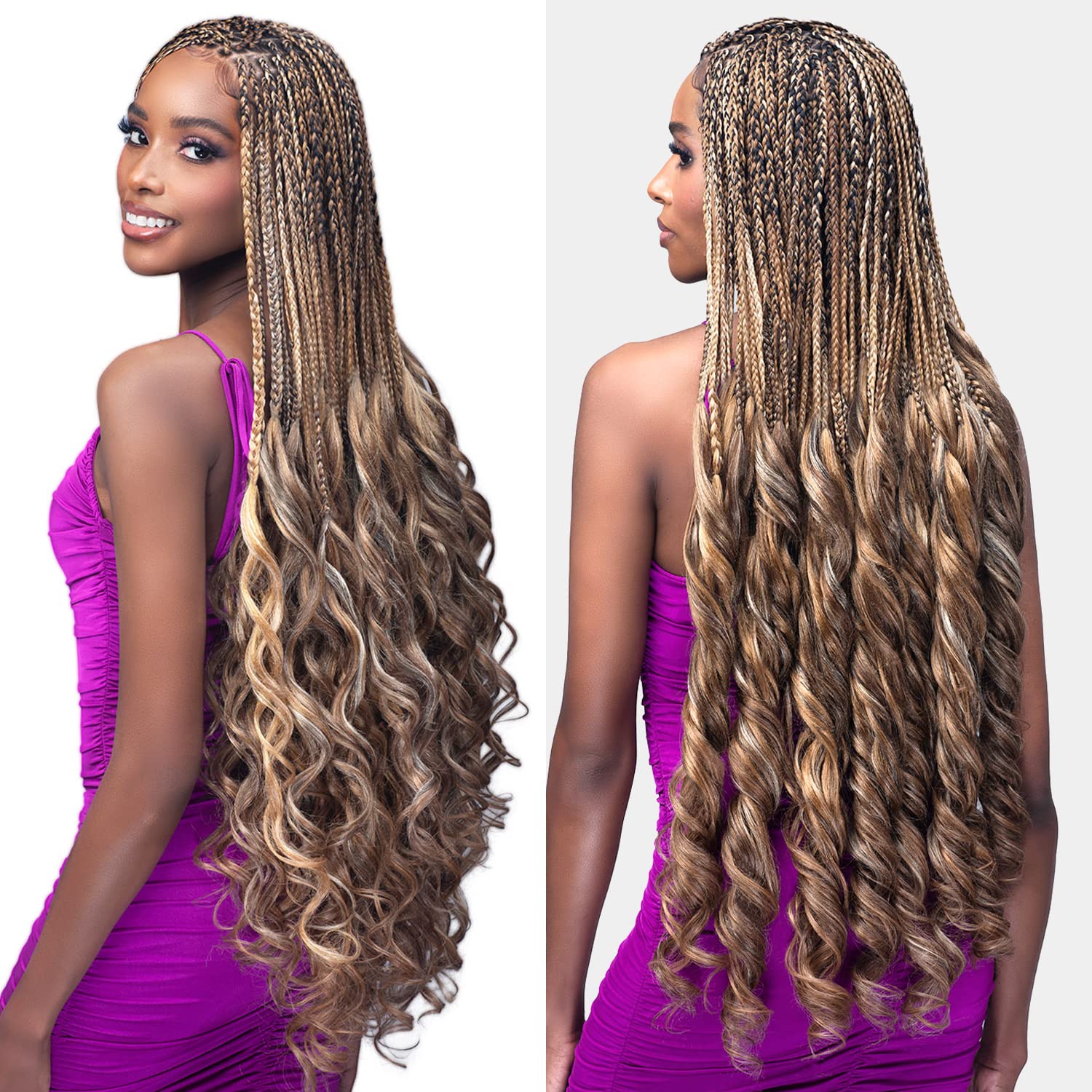 Bobbi Boss Boss Pre-Stretched Braids 3X Knotless French Curl Braiding Hair 28'' (1 Pack, 1)