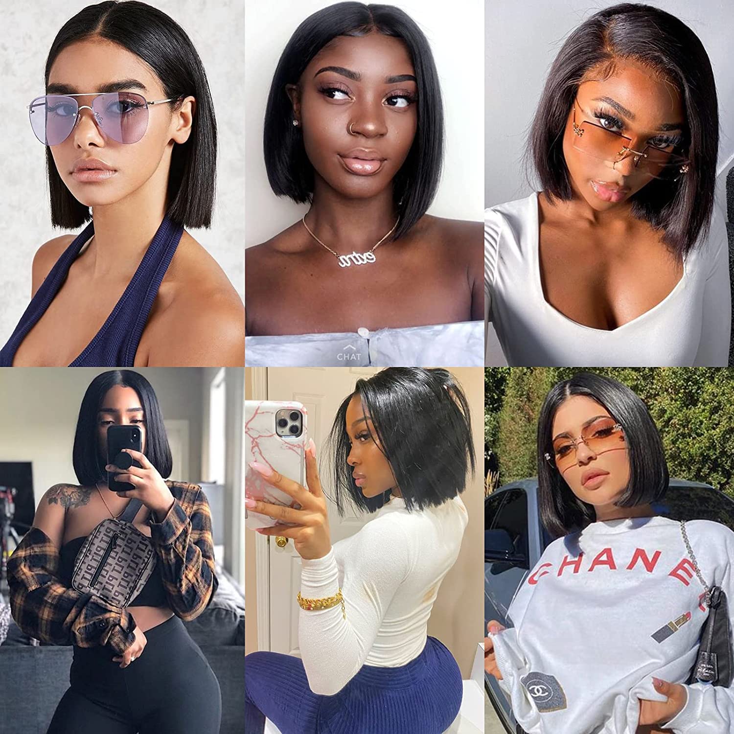 Liang Dian 12 Inch Brazilian Short Human Hair Bundles Natural Color 4 Bundles With Closure Brazilian Virgin Hair 100% Unprocesse