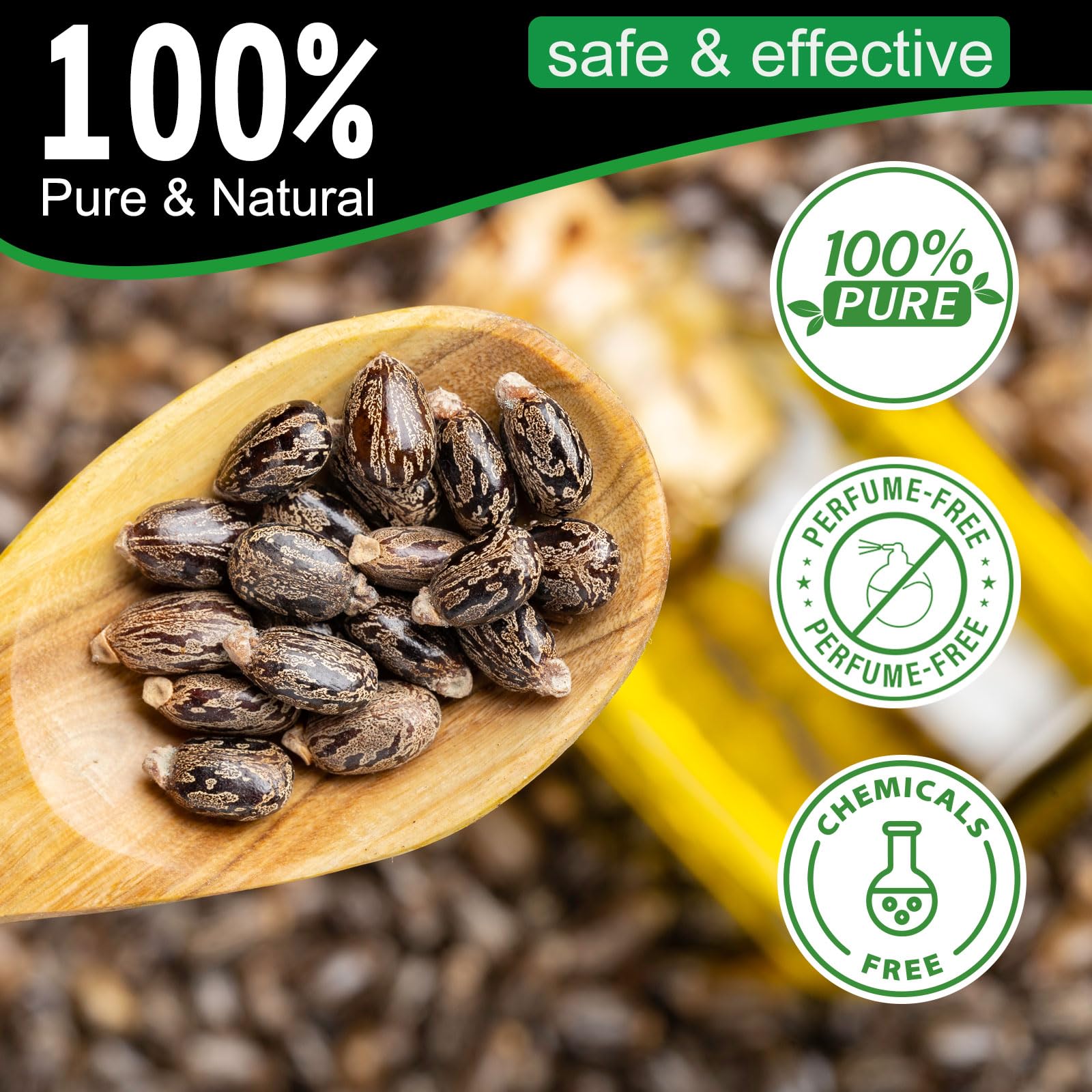 Fukevy Jamaican Black Castor Oil,Organic Castor Oil For Hair Growth,Body Message Castor Oil -Essential Oil For For Eyelashes, Ey