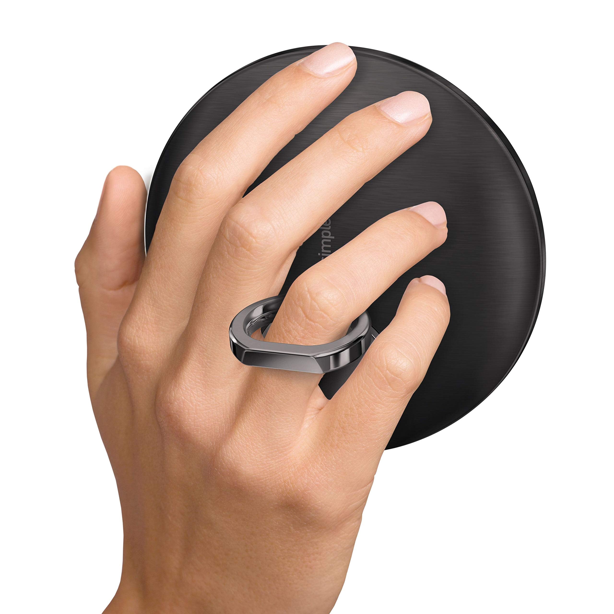 Simplehuman Sensor Mirror Compact 4'' Round, 3X Magnification,Black Stainless Steel