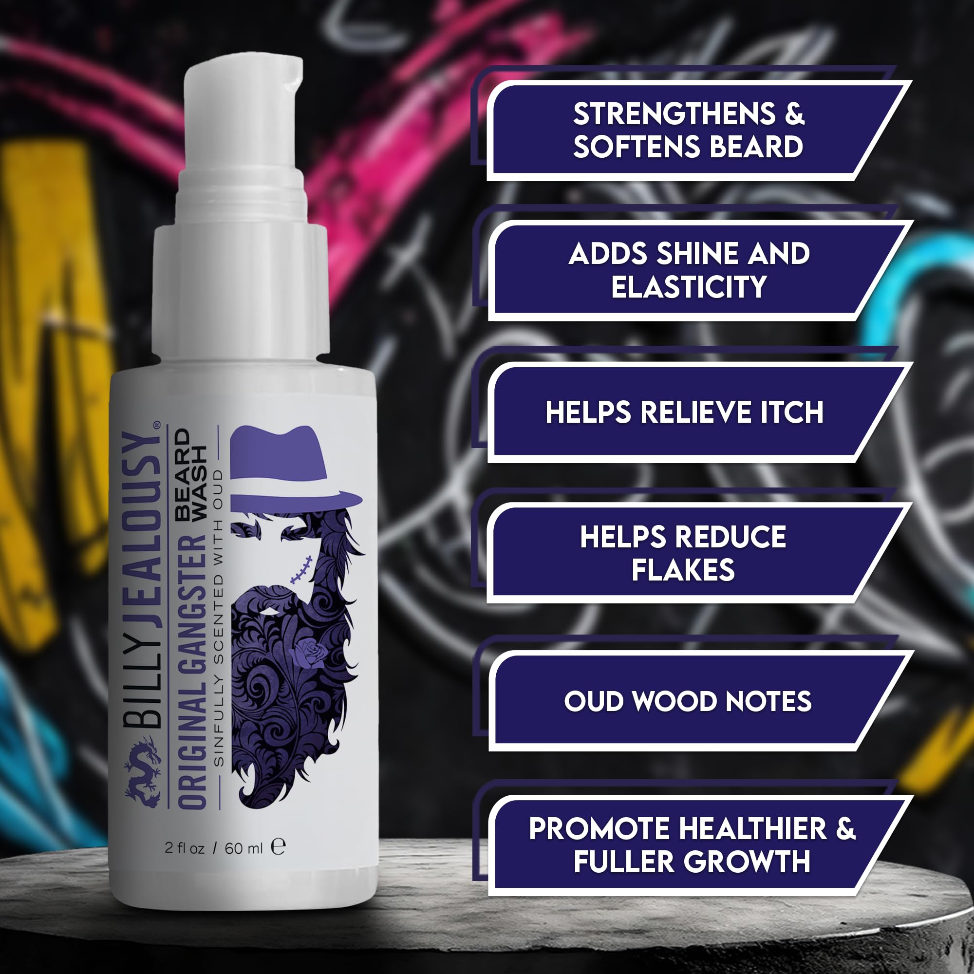 Billy Jealousy Original Gangster Beard Oil, 2 Fl Oz