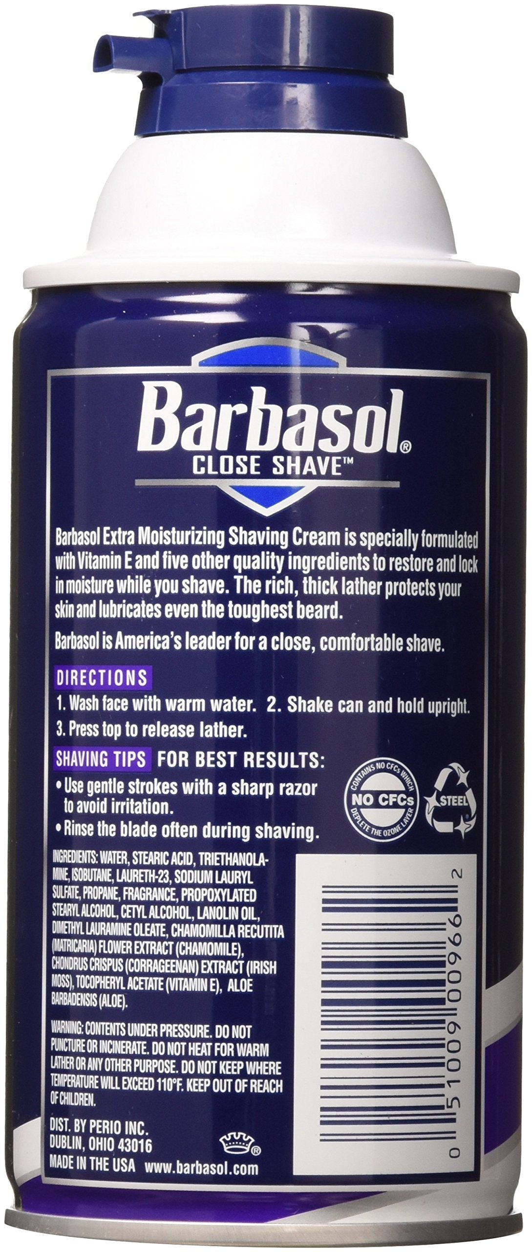 Barbasol Extra Moisturizing With Vitamin E Shaving Cream, 10 oz., 2 Piece