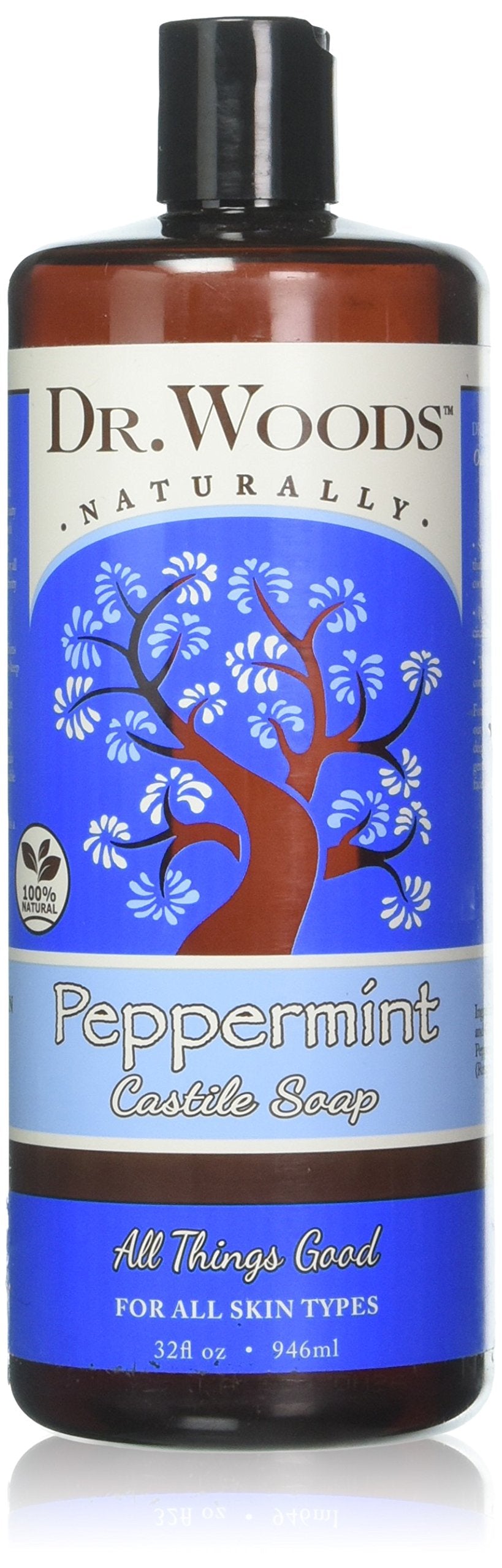 Dr. Woods Organic Castile Soap Peppermint, 32 Fluid Ounce - 4 Pack