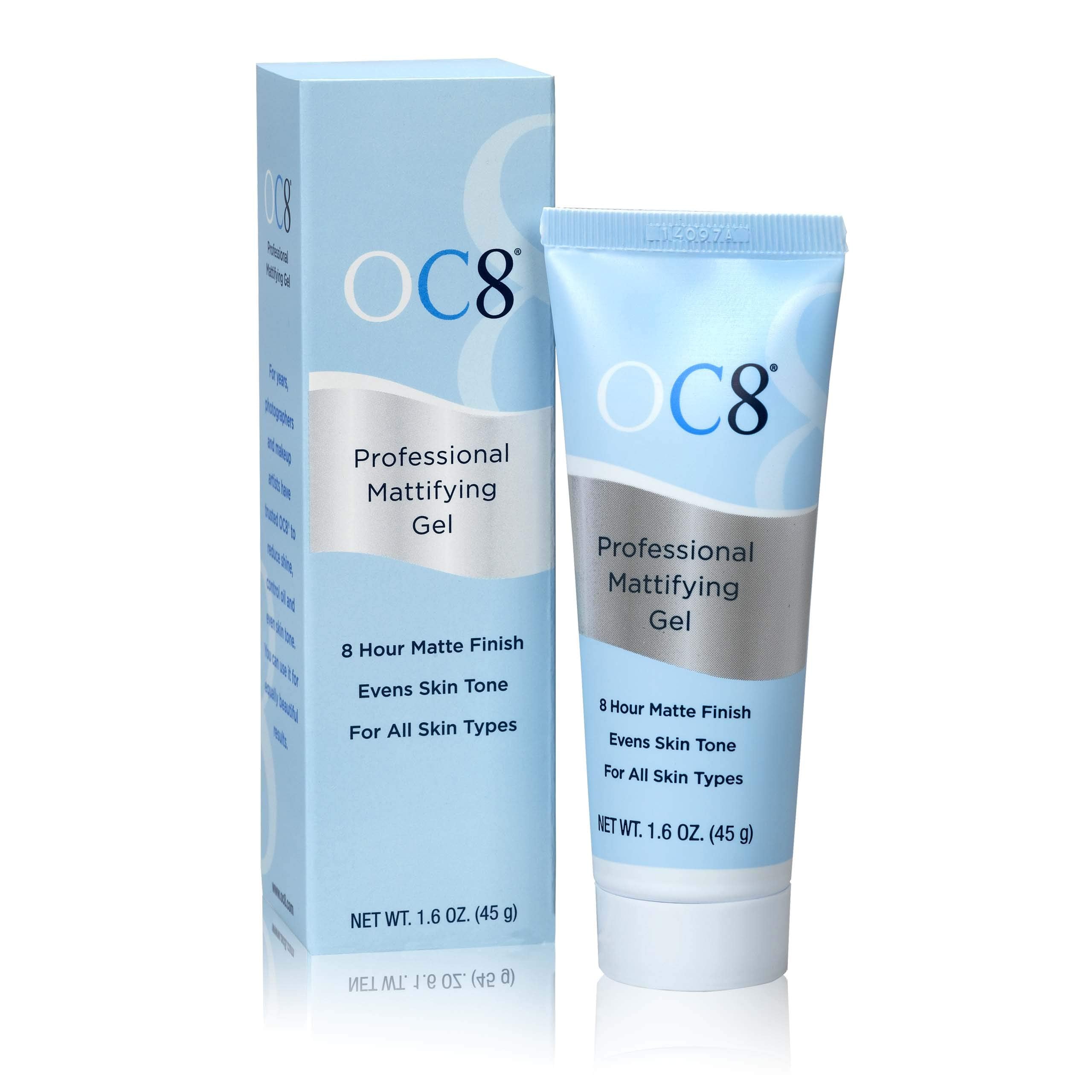 OC8 Professional Anti Shine Mattifying Gel: Oil Control Mattifier Formula for Face - Matte Finishing Gel Controls Oily Skin, Red