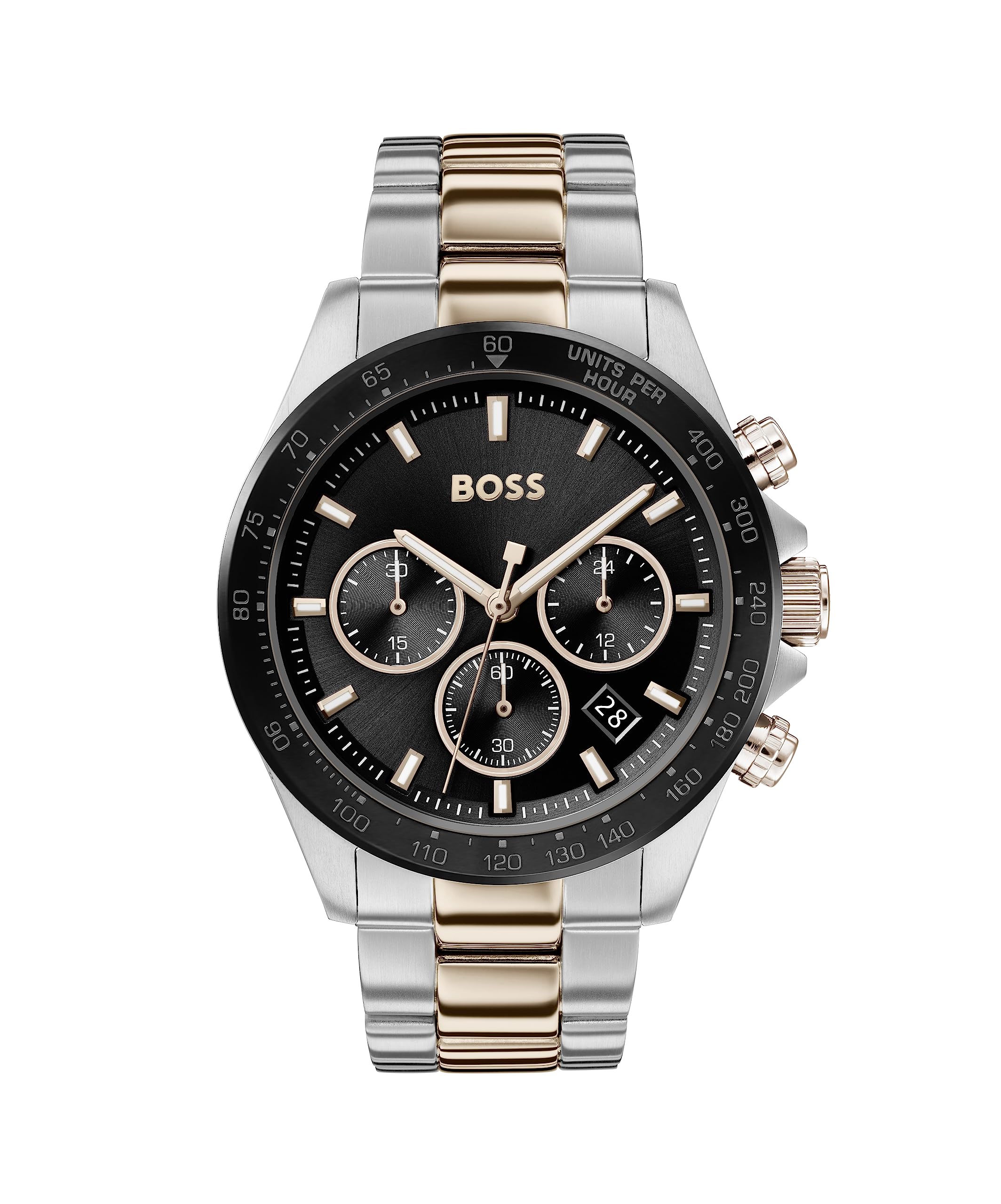 Boss Hugo Stainless Steel Sport MultiFunction Analog Black Dial Men Watch1513757, MultiColor Band