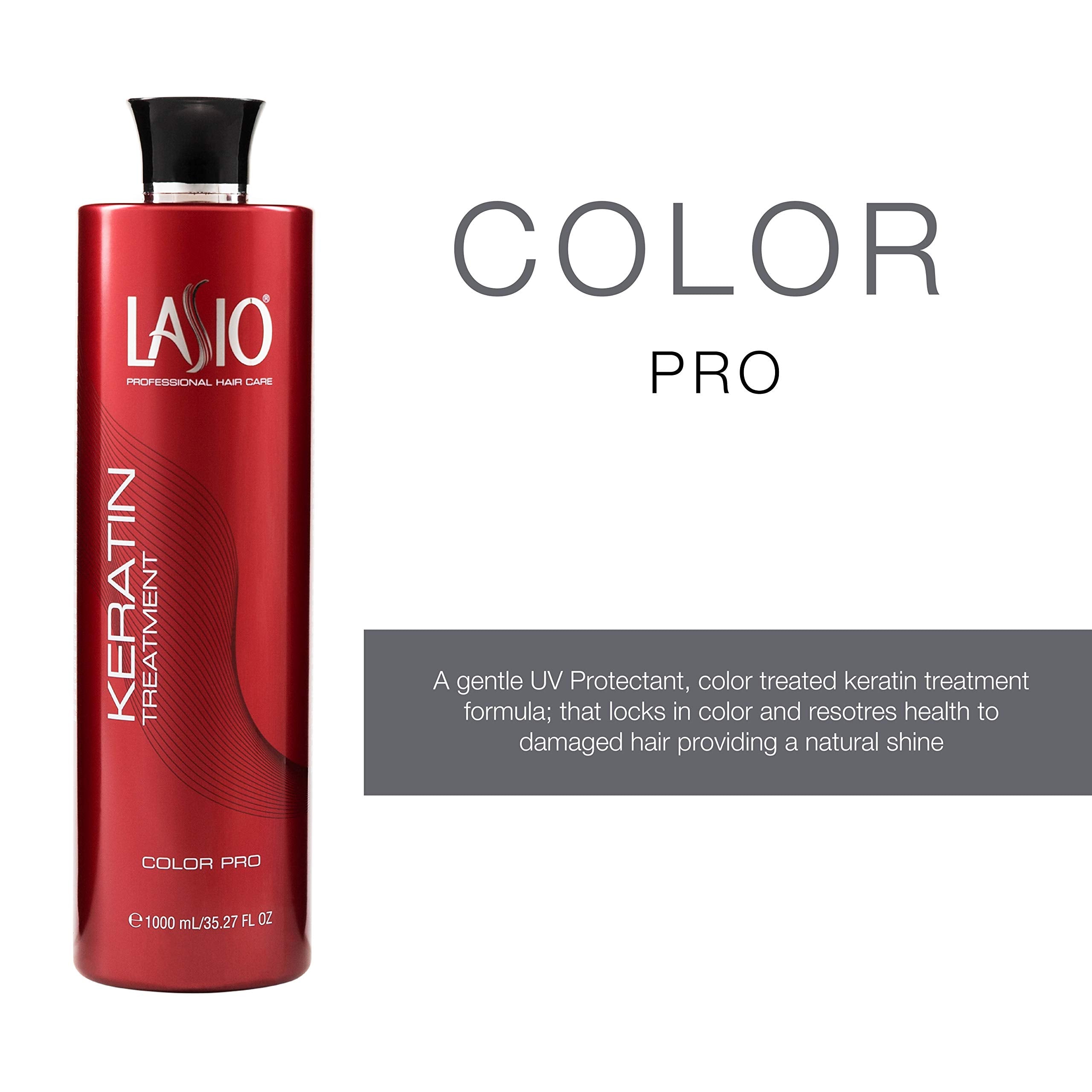 Lasio Keratin Treatment Color Pro, Fume Free, Infused With Borage Oil And Vitaplex, Uv And Color Protectant, 35.27 Fl. Oz.