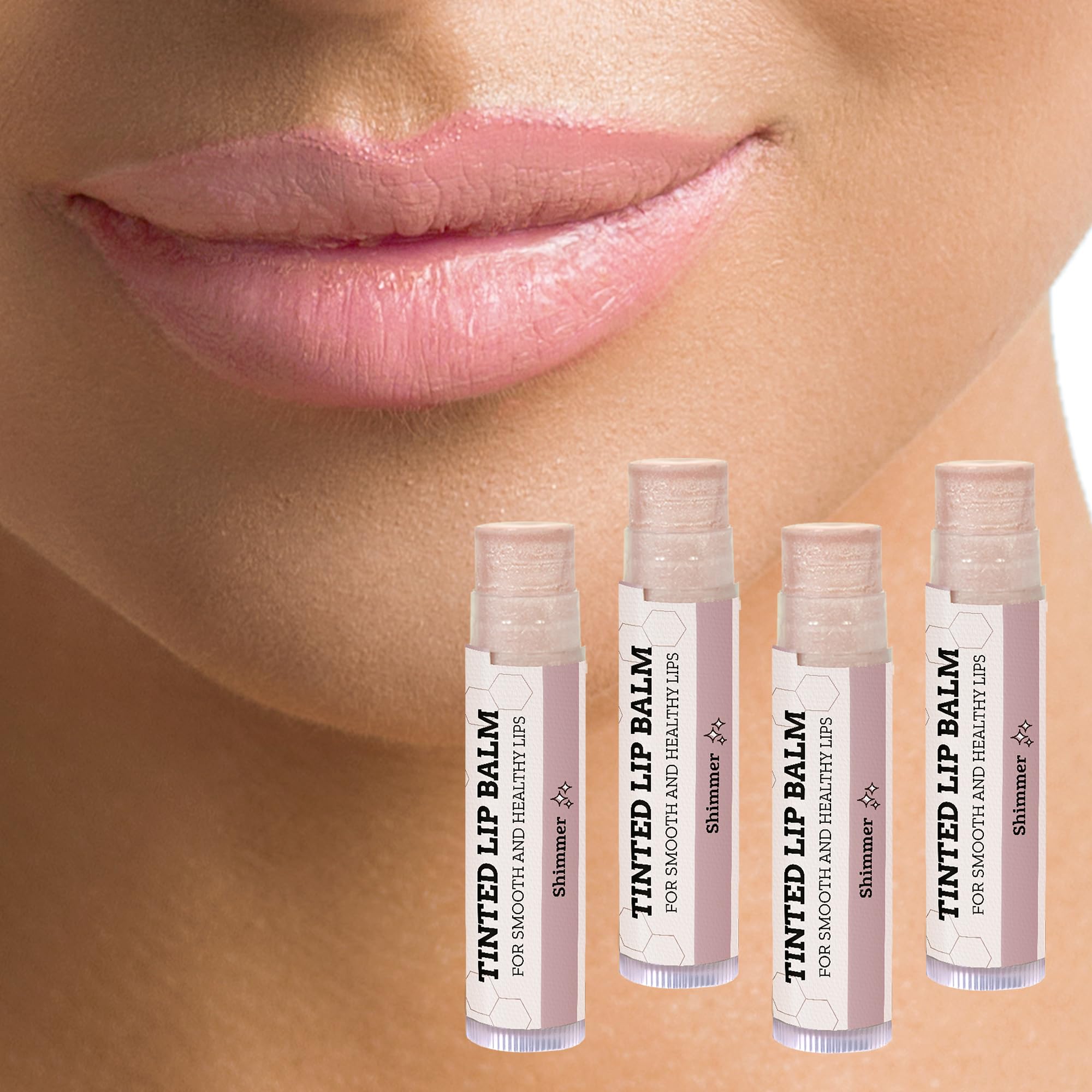 Tinted Lip Balm By Earths Daughter - 4 Pack Of Shimmer Tint - Beeswax, Coconut Oil, Cocoa Butter, Vitamin E - Moisturize And Bea