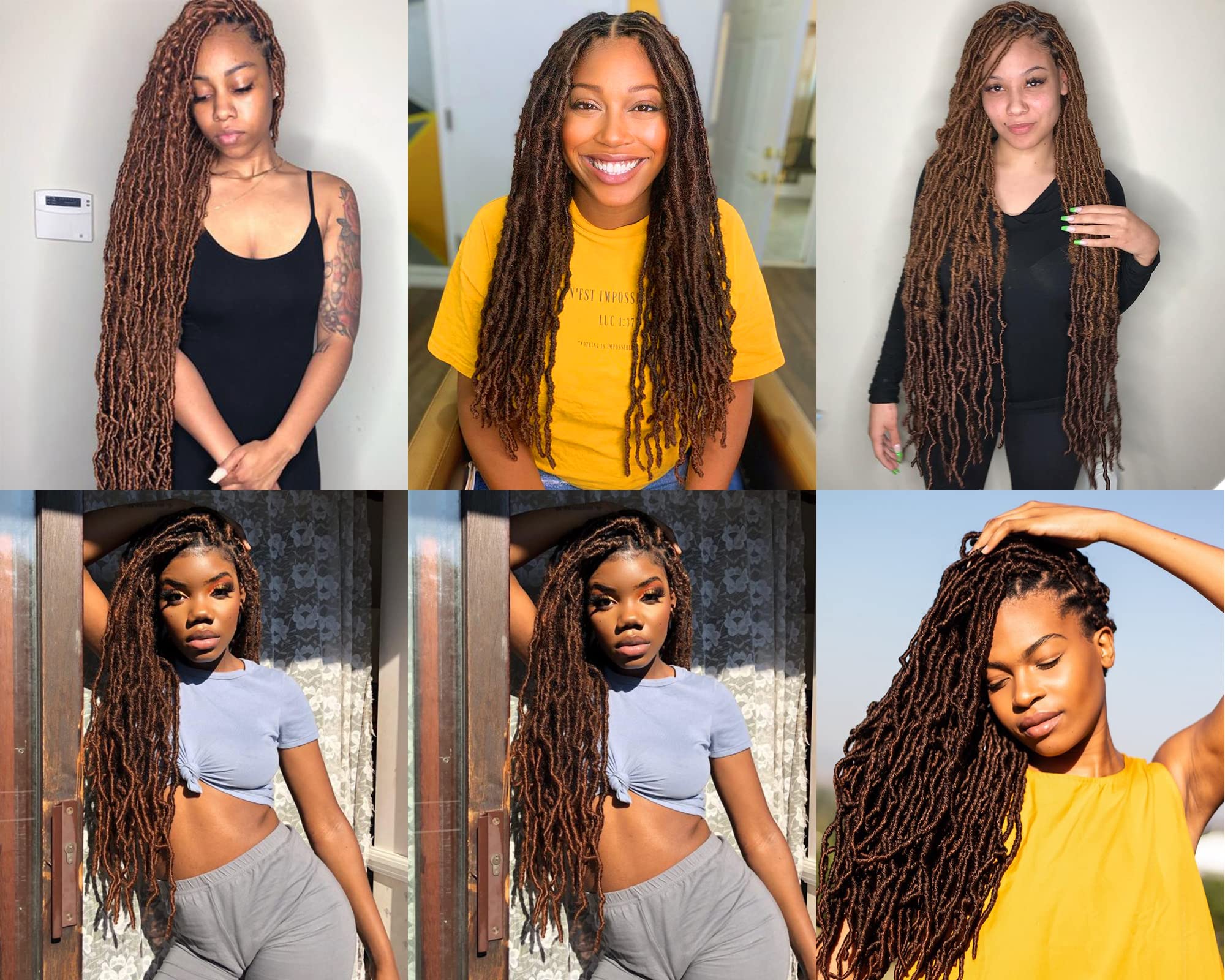New Faux Locs Crochet Hair Soft Locs 7 Packs 36 Inch Locs Crochet Hair Pre Looped Distressed Goddess Locs Butterfly Locs Braids