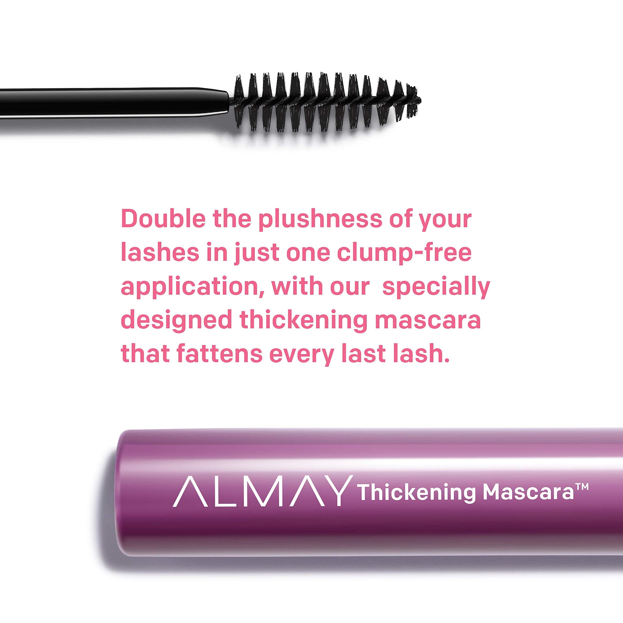 Almay Waterproof Mascara, Thickening Volume & Length Eye Makeup, Ophthalmologist Tested, Fragrance Free, Hypoallergenic, Black,