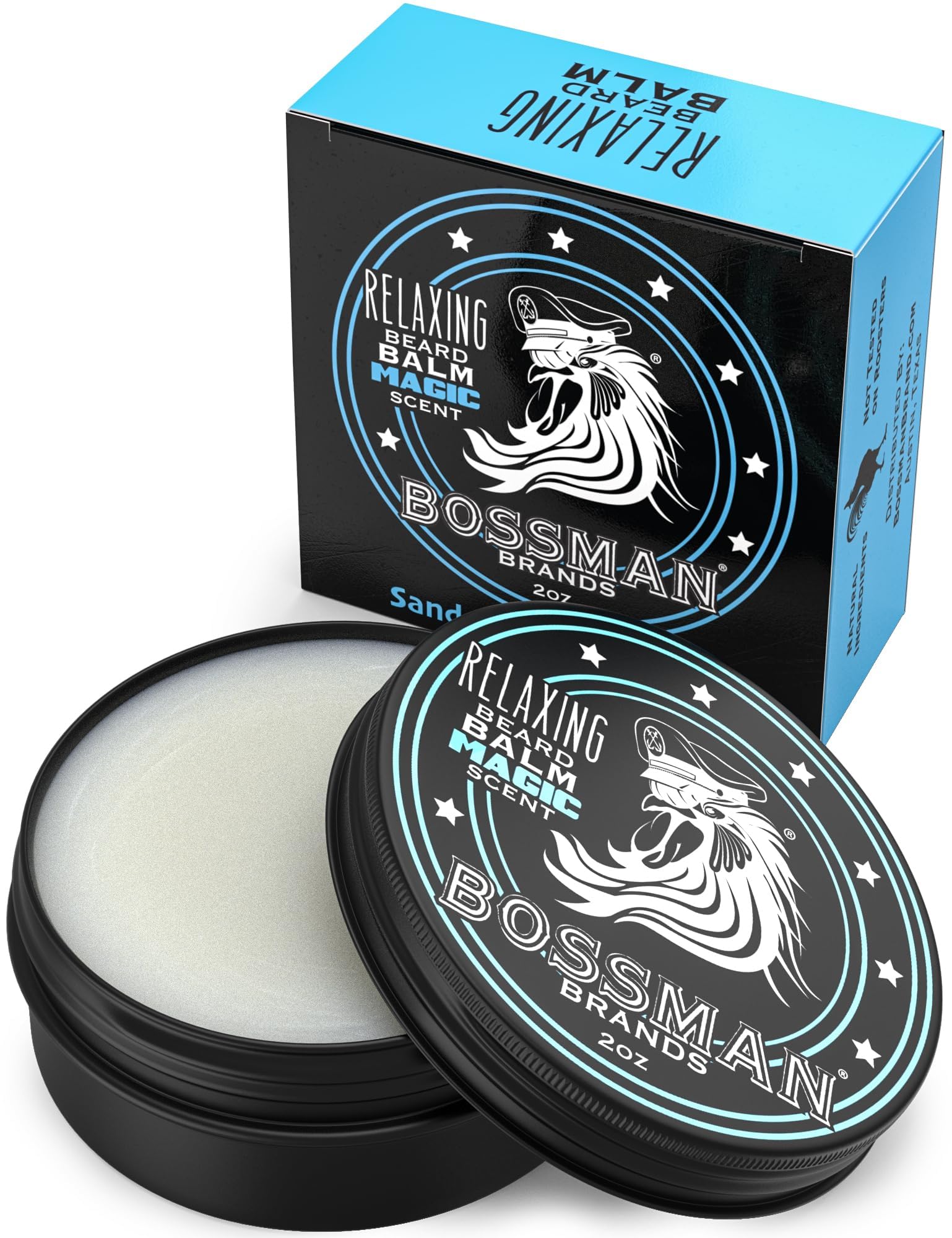 Bossman Relaxing Beard Balm - Beard Tamer, Relaxer, Thickener And Softener Cream - Beard Care Product - Made In Usa (Magic Scent