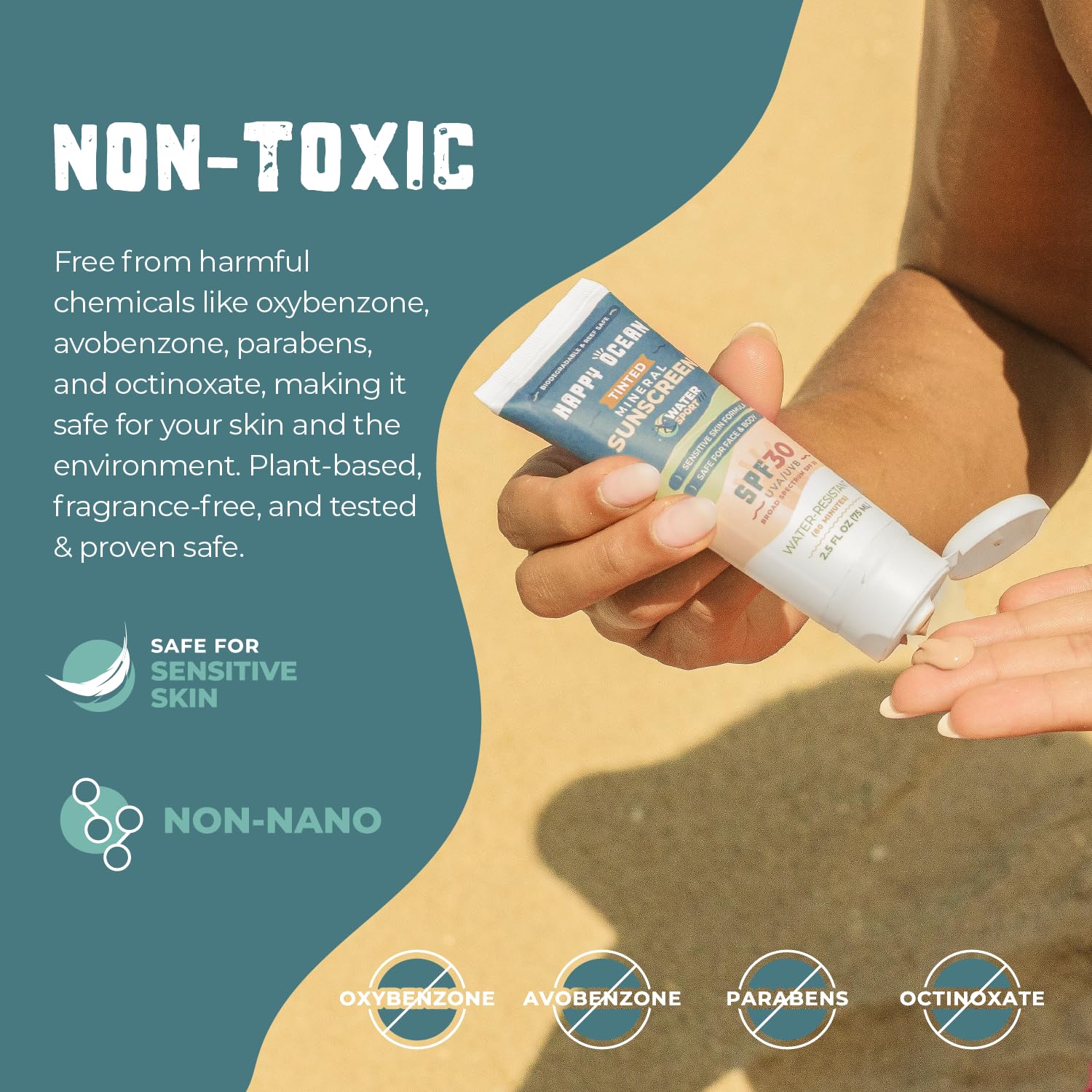 Spf 30 Tinted Mineral Sunscreen For Face & Body, Biodegradable Sport Mineral Sunscreen, Reef Safe Sunscreen, Travel Size Non Tox