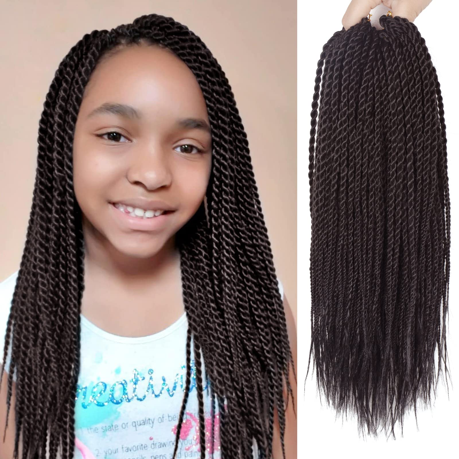 Nayoo Senegalese Twist Crochet Hair - 8 Packs 14 Inch Small Crochet Hair For Braiding, 30 Strands/Pack Crochet Braids Hair For B