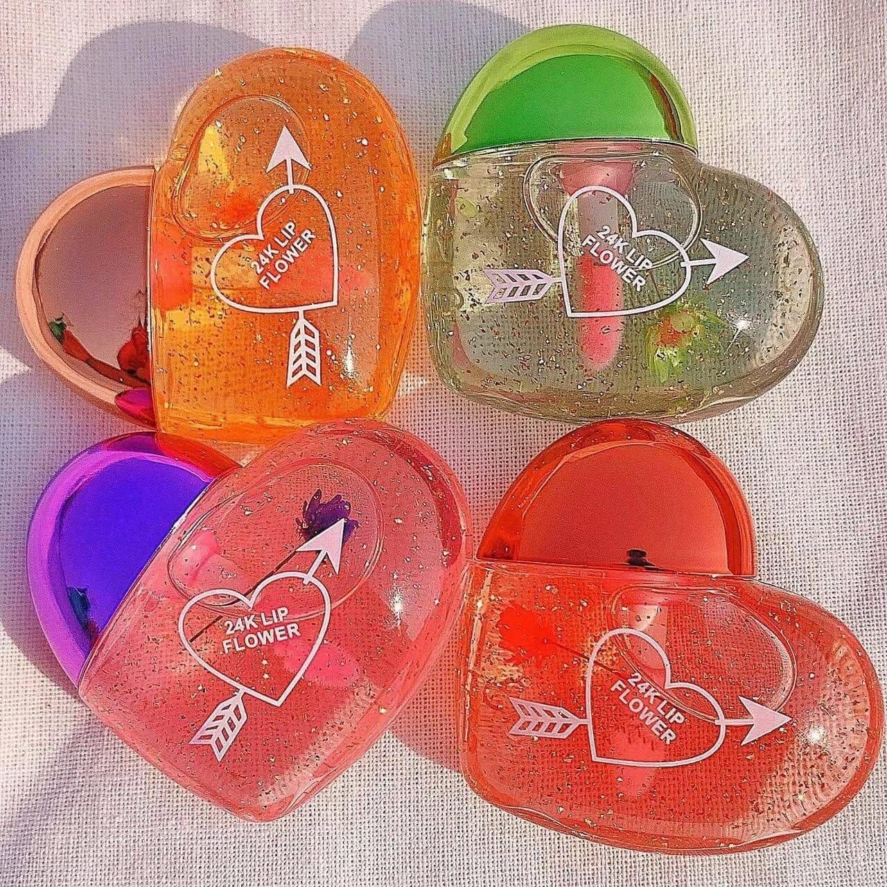 Aasakt Beauty Moisturizing And Hydrating Cute Sequin Heart Shape Lip Gloss Oil Color Change Moisturizing Kids Girls Lip  (Set O