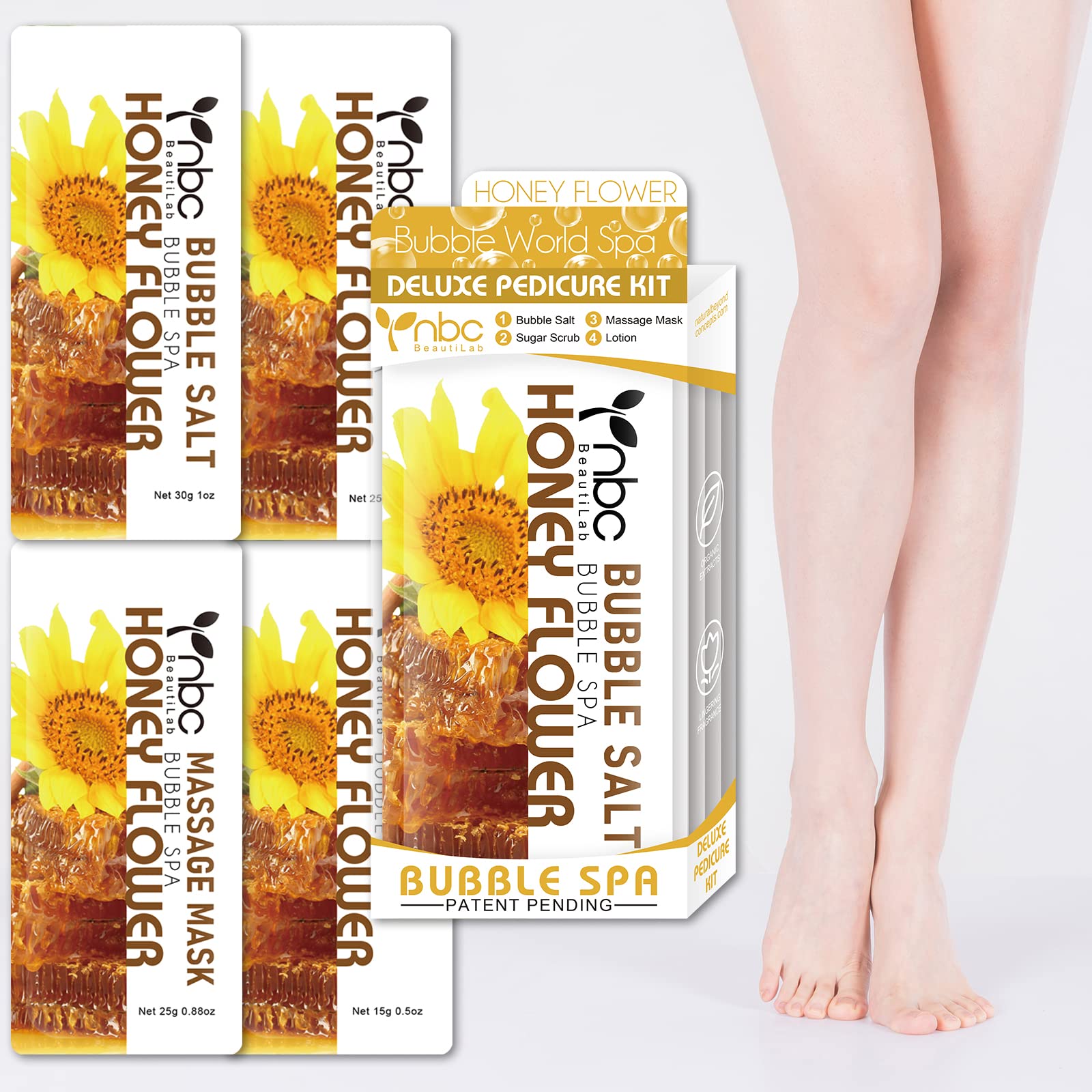 Foot Soak, Pedicure Spa Foot Bath Soak With Foot Soak Salt Scrub Lotion 4 In 1 Spa Pedicure Soak Set For Dry Cracked Feet, Moist