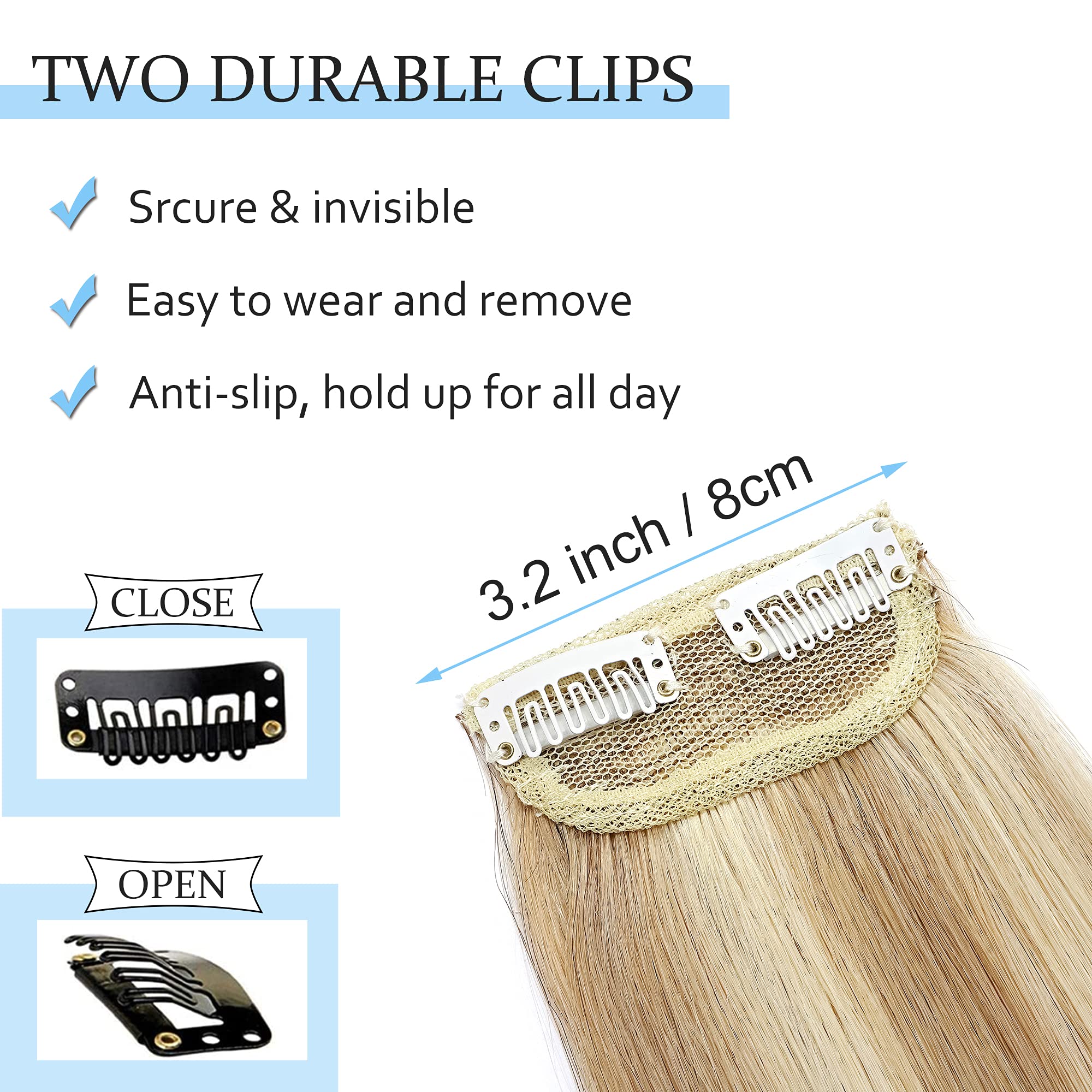 Sego 2 Pcs Short Hair Extensions Clip In Human Hair 6 Inch 20G Hairpiece Human Hair Toppers For Women With Thinning Hair Adding