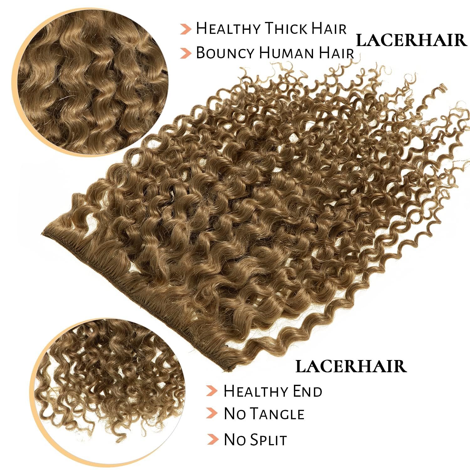 Lacerclip Ins Hair 9A Grade Thick End Remy Human Hair Extensions For Black Women 16Inch Double Weft Remy Human Hair Curly Clip I