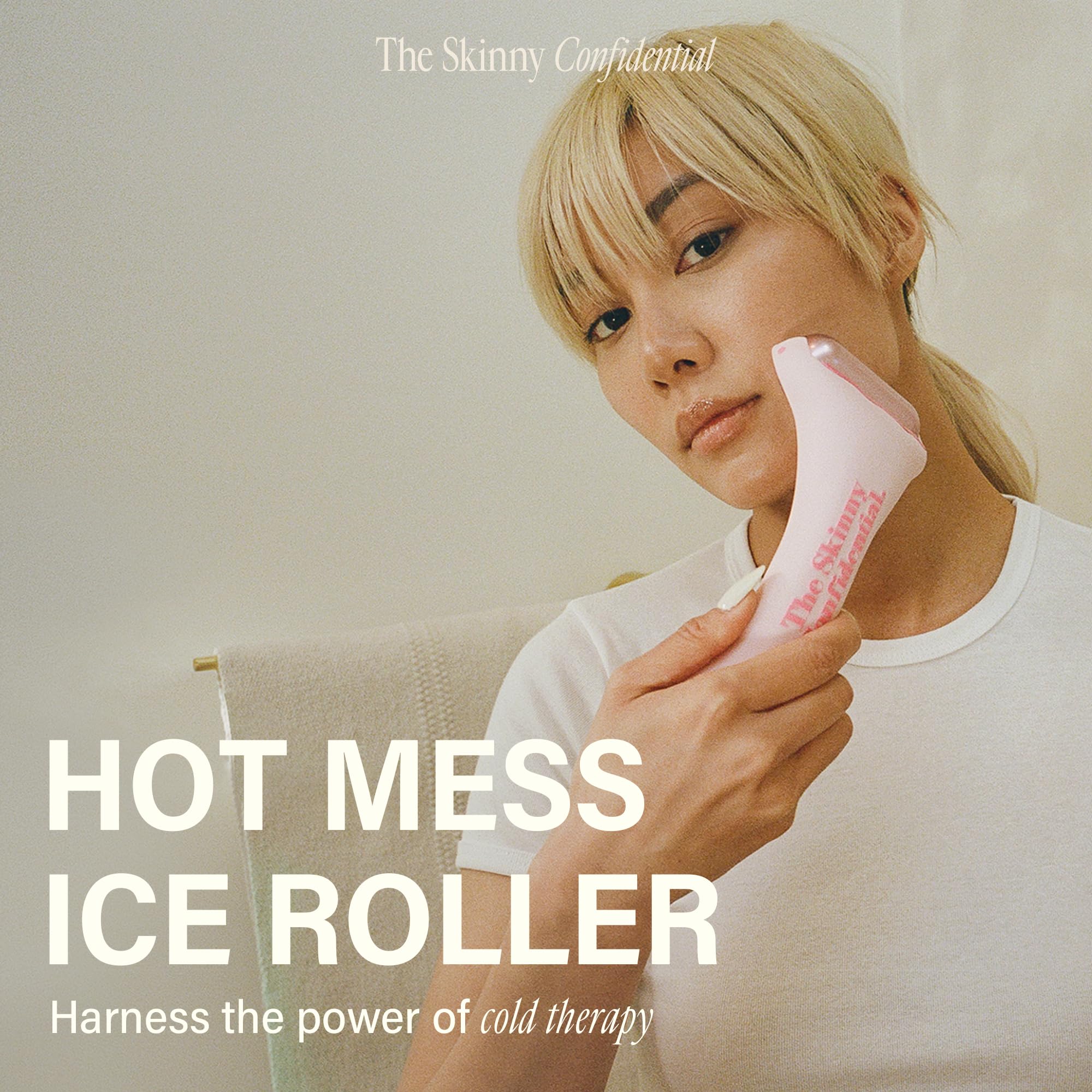 The Skinny Confidential Hot Mess Ice Roller For Face - Facial Roller Skincare Tools Contour, Tighten & De-Puff Skin - Self Care