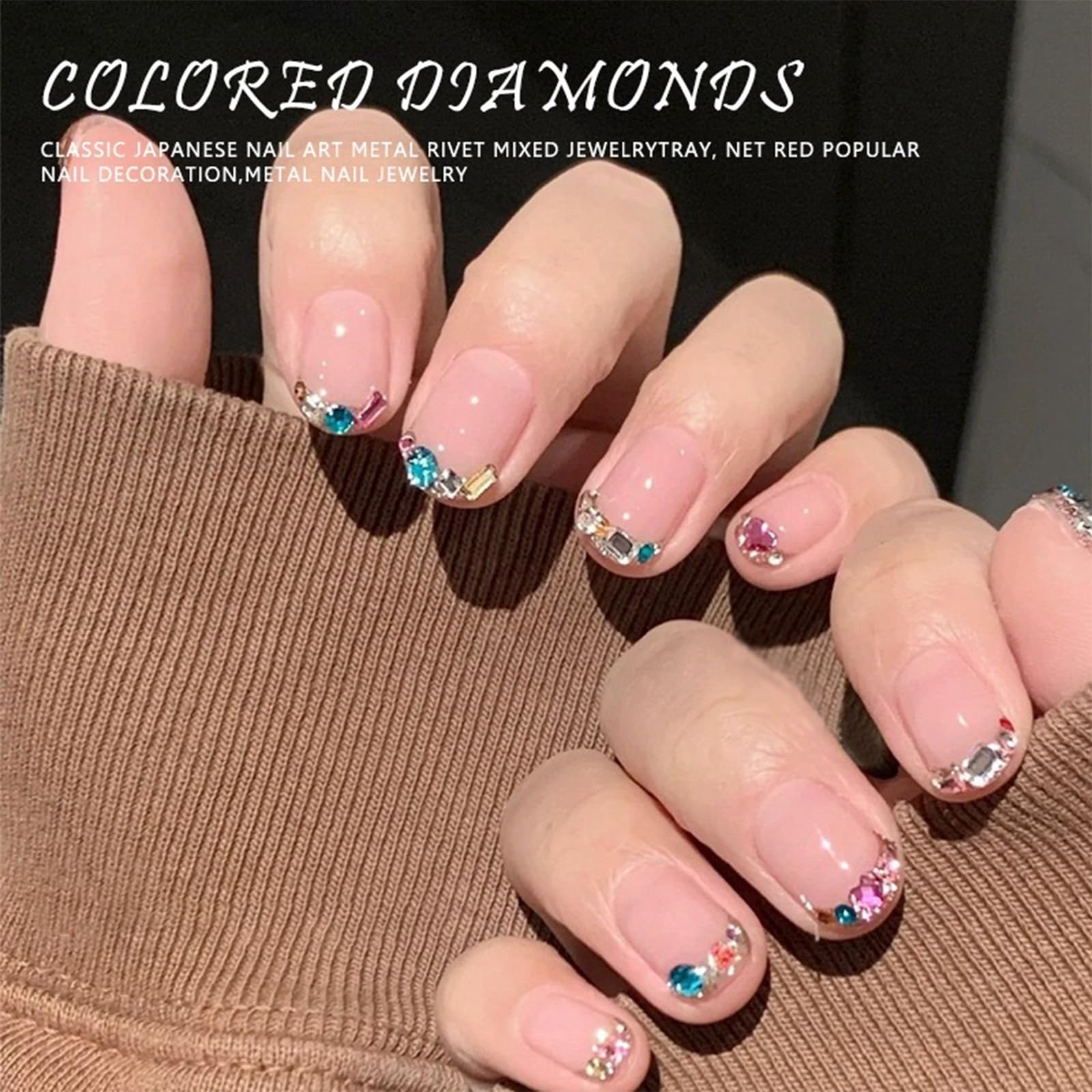Lbpepamz 2000Pcs Colorful Rhinestones Nail Art Charms Multi Shape Crystal Flat Back Nail Gems 3D Mini Heart Star Flower Nail Dia