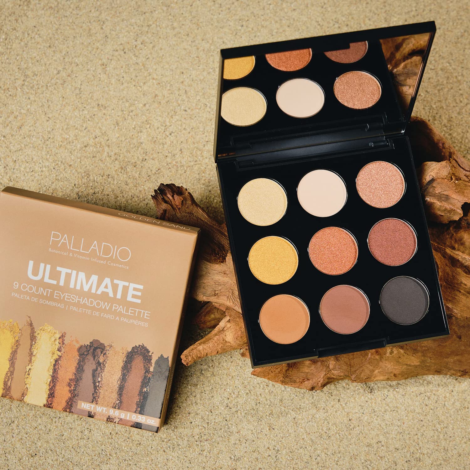 Palladio Ultimate 9-Count Eyeshadow Palette, Talc-Free Formula, High Pigmented Shades In A Mix Of Matte & Shimmer Finishes, Blen