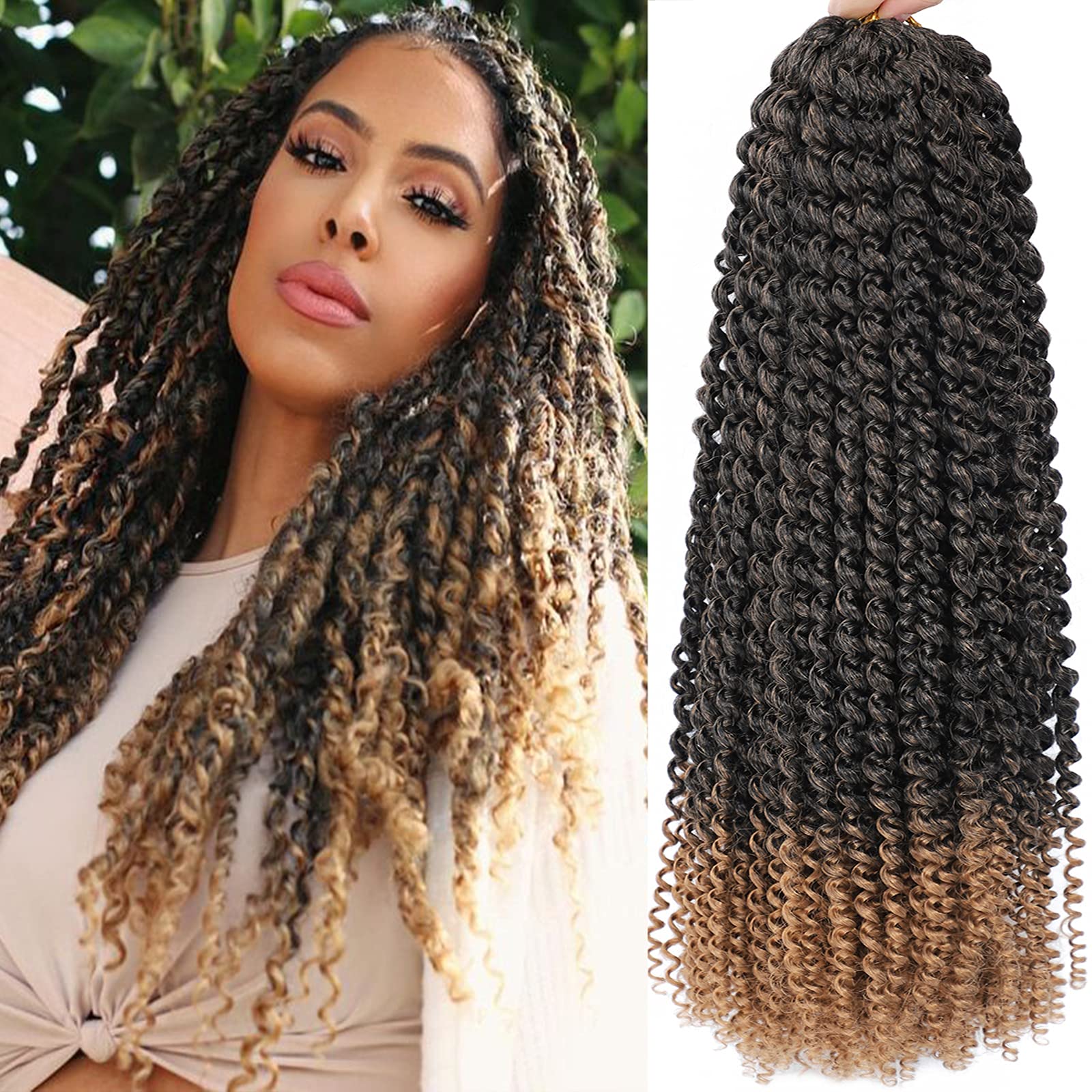 Passion Twist Hair 18 Inch 8 Packs Passion Twist Crochet Hair For Black Women Water Wave Braiding Hair Bohemain Long Spring Twis