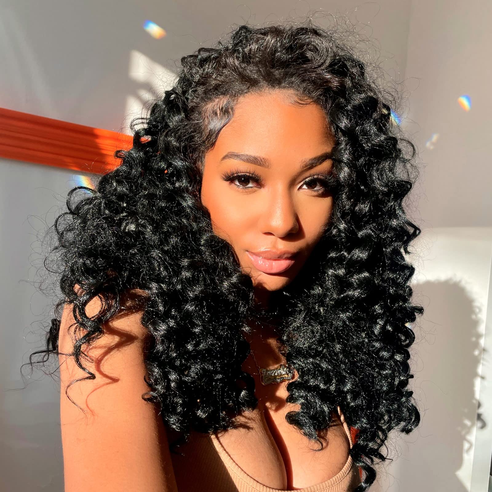 Toyotress Beach Curl Crochet Hair - 12 Inch 8 Packs Natural Black Ocean Wave Crochet Hair, Short Curly Water Wave Deep Twist Syn