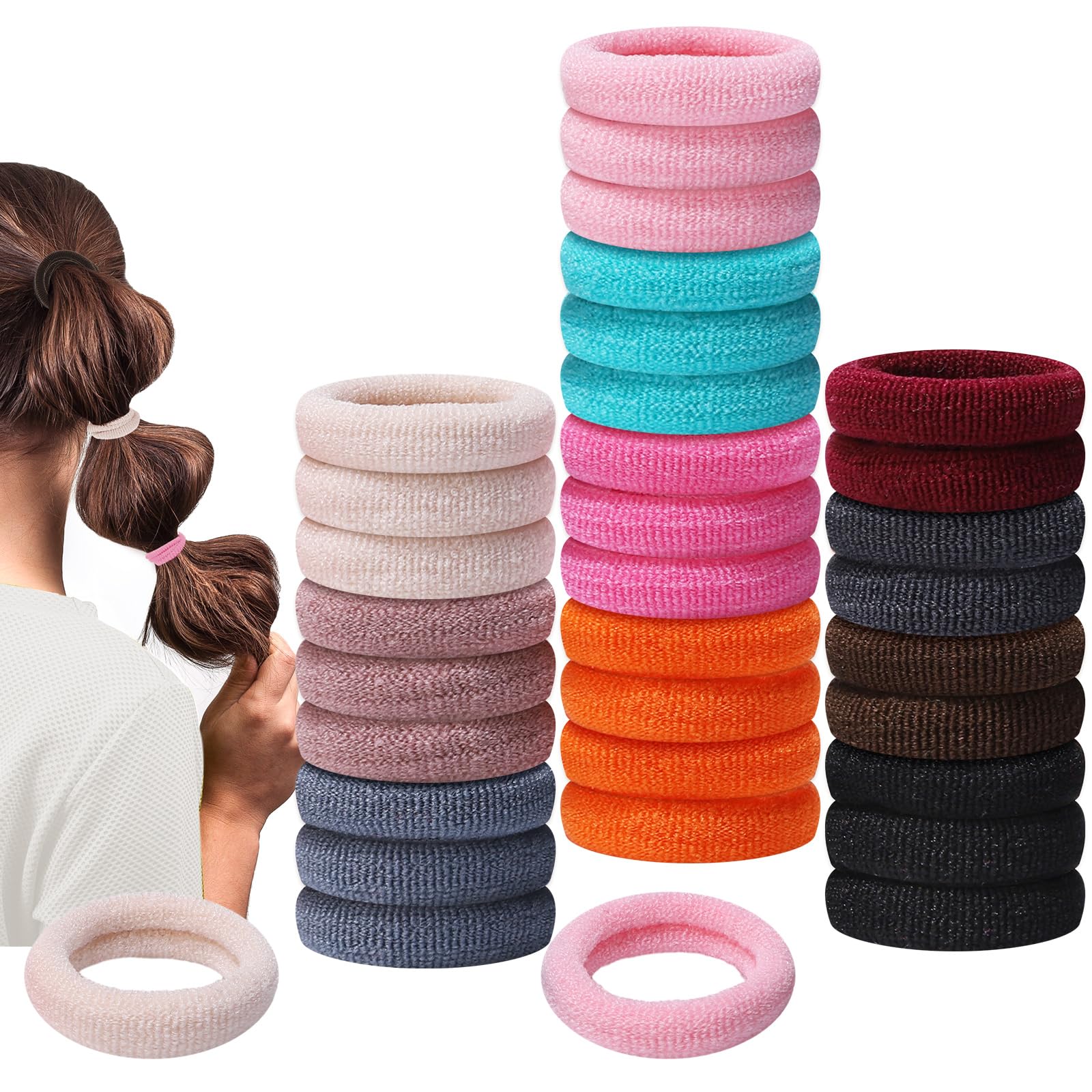 150 Pack Hair Ties for Little Girls, Soft Hair Ties No Damage Small Seamless Hair Bands Elastic Ponytail Holders Hair Accessorie