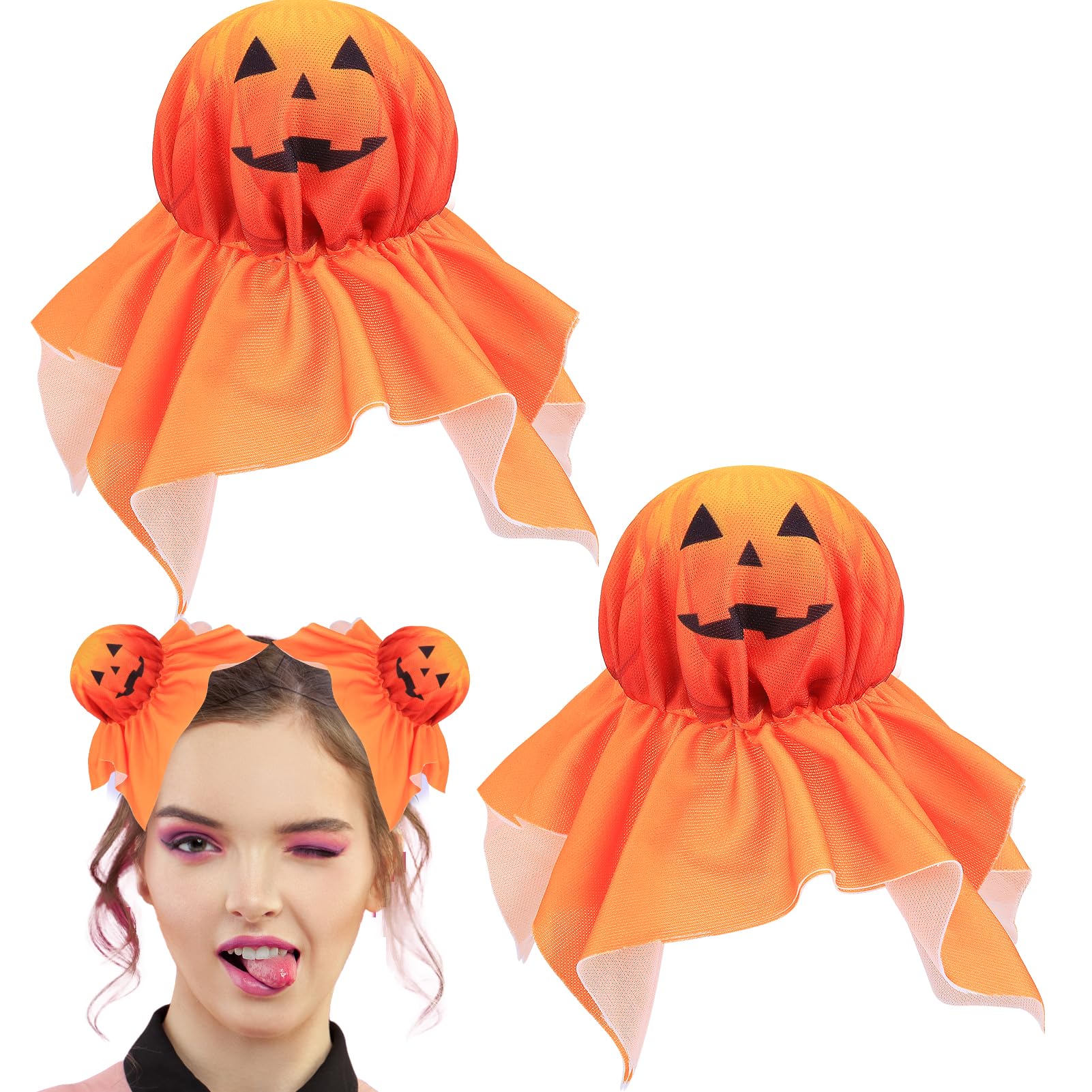 Mity rain Halloween Pumpkin Hair Clips for Buns, Hair Accessories for Updos, Festive Costume Hair Decoration for Halloween Parti