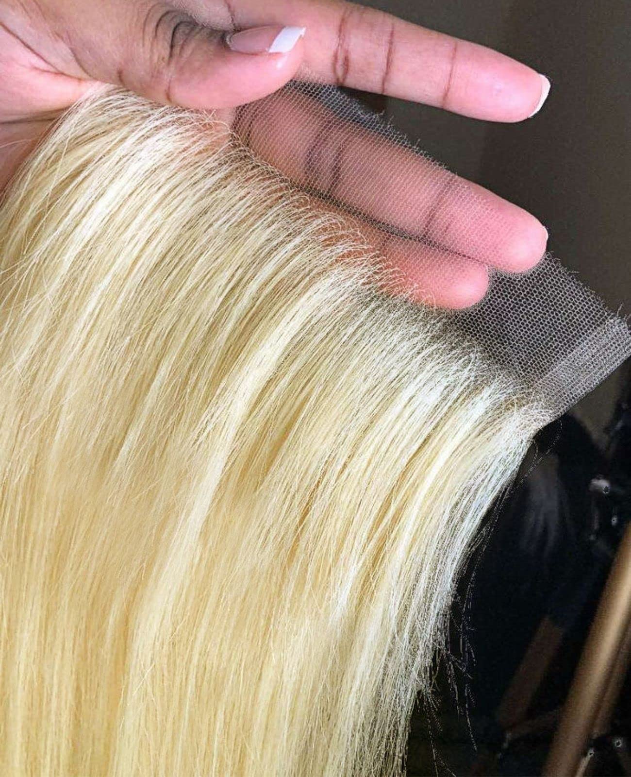 BEEOS 6x6 SKINLIKE Real HD Lace Closure Only, 613 Blonde 0.10mm Ultra-thin Melted Lace Pre Plucked Hairline Invisible Lace Closu