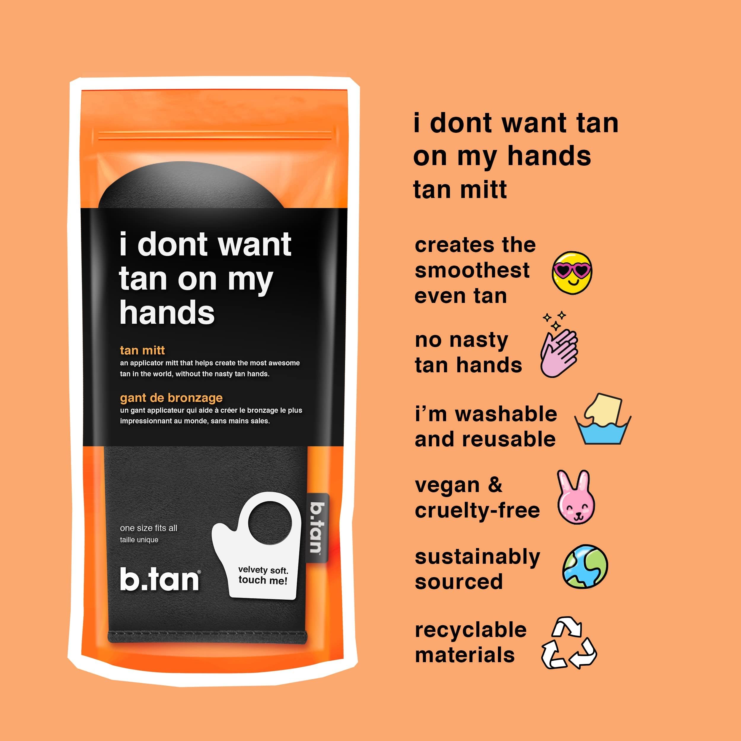 B.Tan Body Self Tanning Mitt | I Don'T Want Tan On My Hands - Self Tanning Applicator Glove With Thumb, Streak-Free, Even Applic