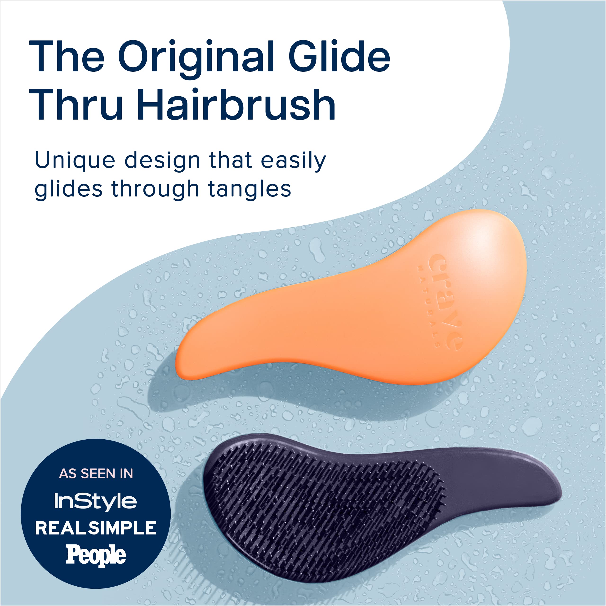 Crave Naturals Glide Thru Detangling Hair Brush for Adults & Kids Hair - Detangler Brush for Natural, Curly, Straight, Dry or We