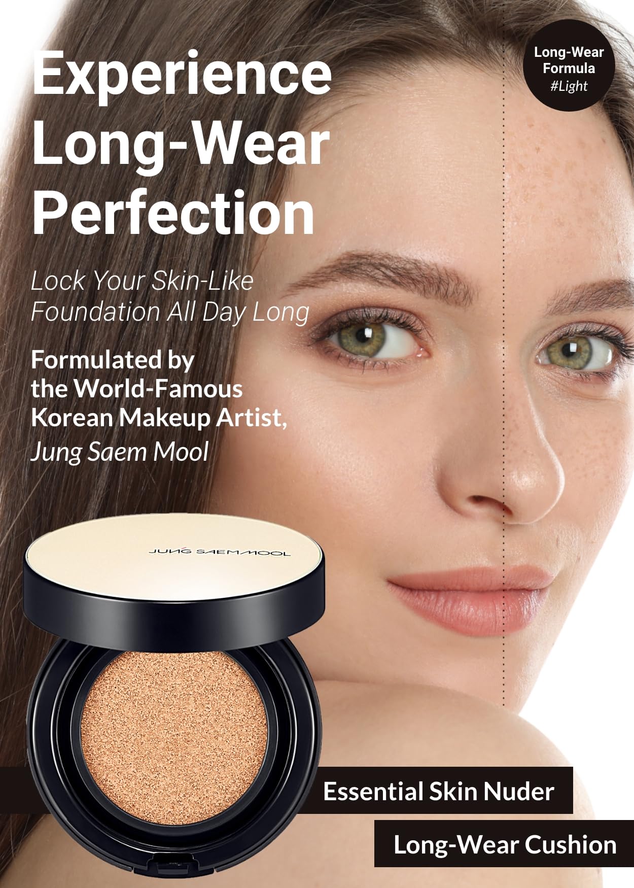 [Jungsaemmool Official] Essential Skin Nuder Long Wear Cushion (Refill Included) (Light)
