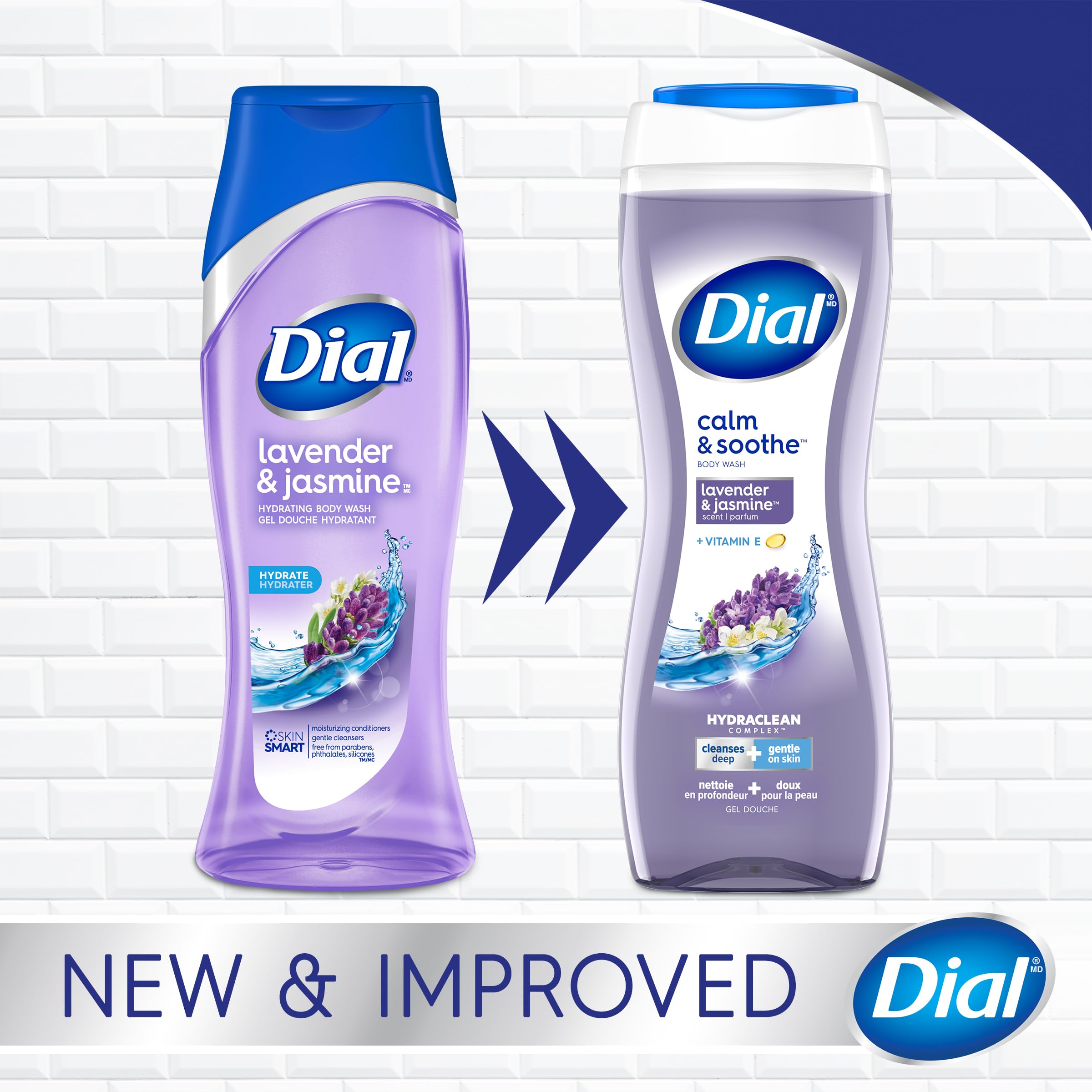 Dial Lavender & Twilight Jasmine Body Wash, 1 Count (Pack of 2)