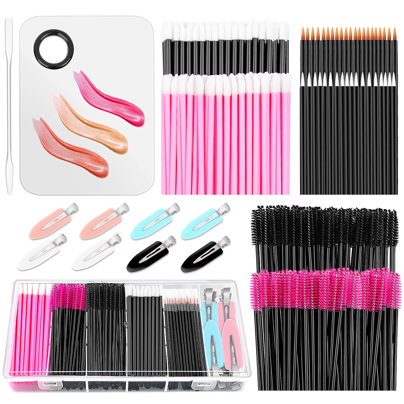 Disposable Makeup Applicators Kit, Shynek Makeup Mixing Tray with Disposable Makeup Accessories Tools for Makeup Artist Mascara