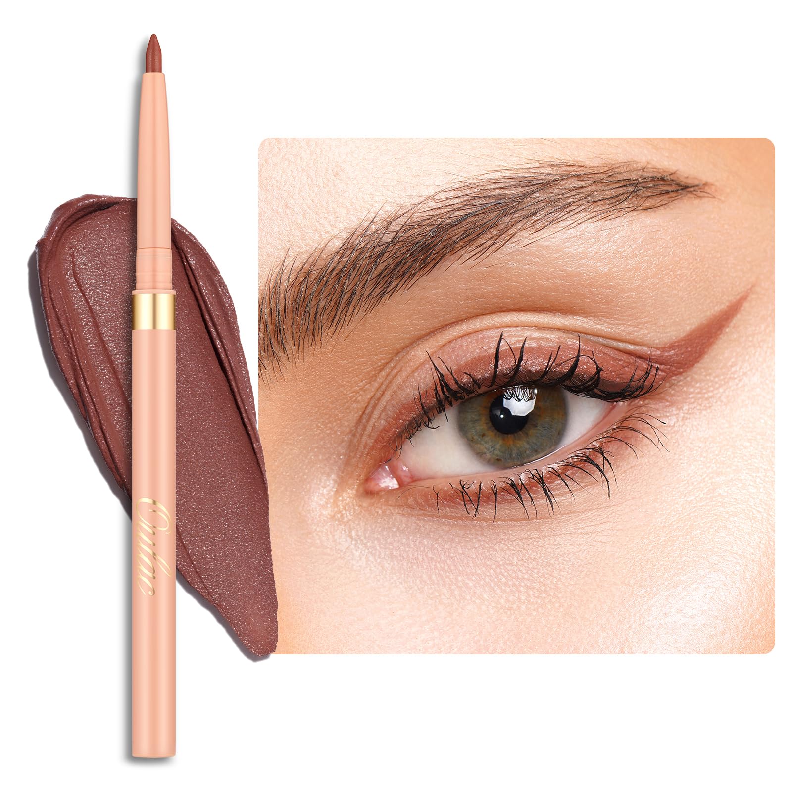 Oulac Brown Eyeliner Pencil, Waterproof Retractable Eye Liners Pen, Smooth And Creamy Eye Makeup For Precision Application Vegan